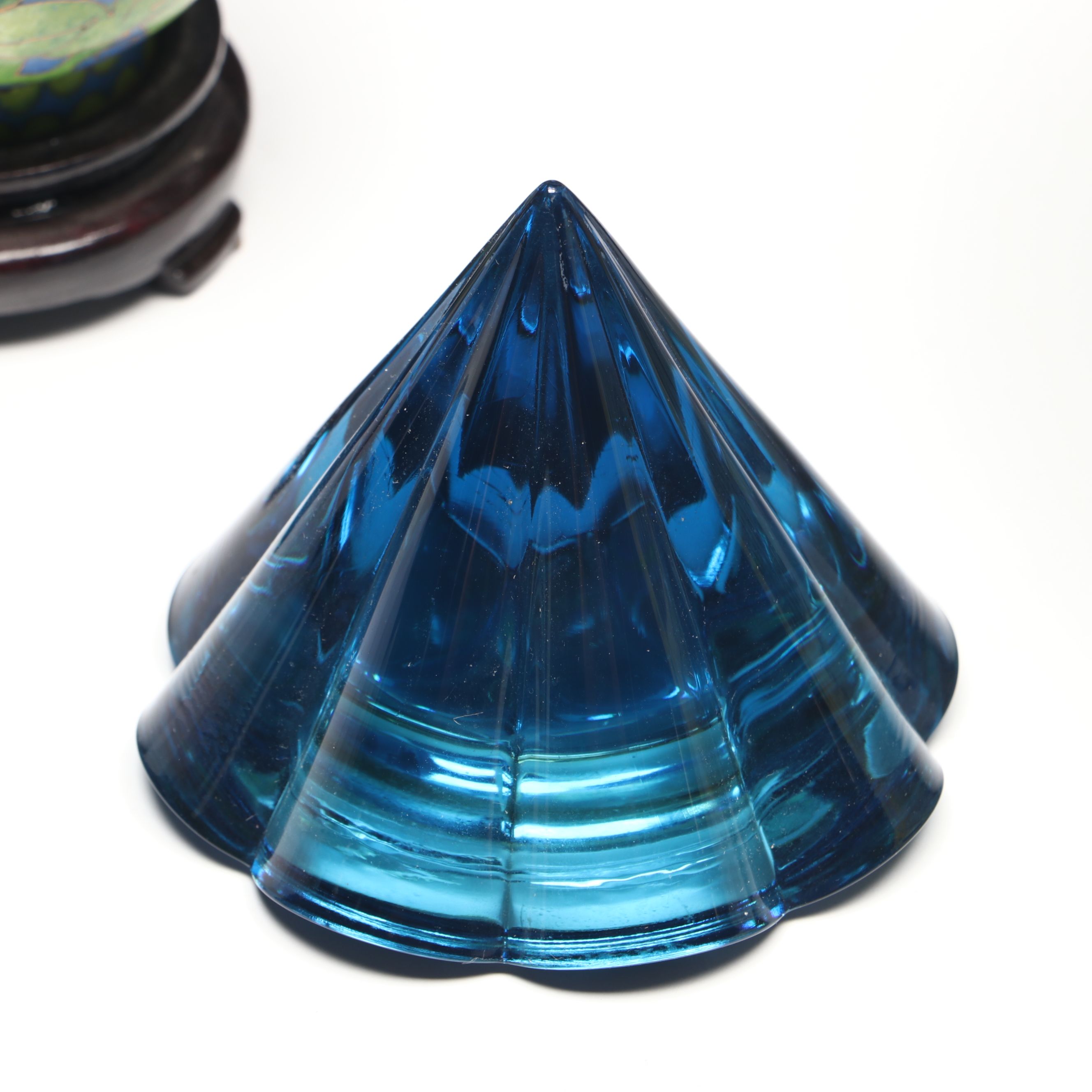 Chinese Floral Cloisonné Vases, Urn and Bowl with Other Glass Clock