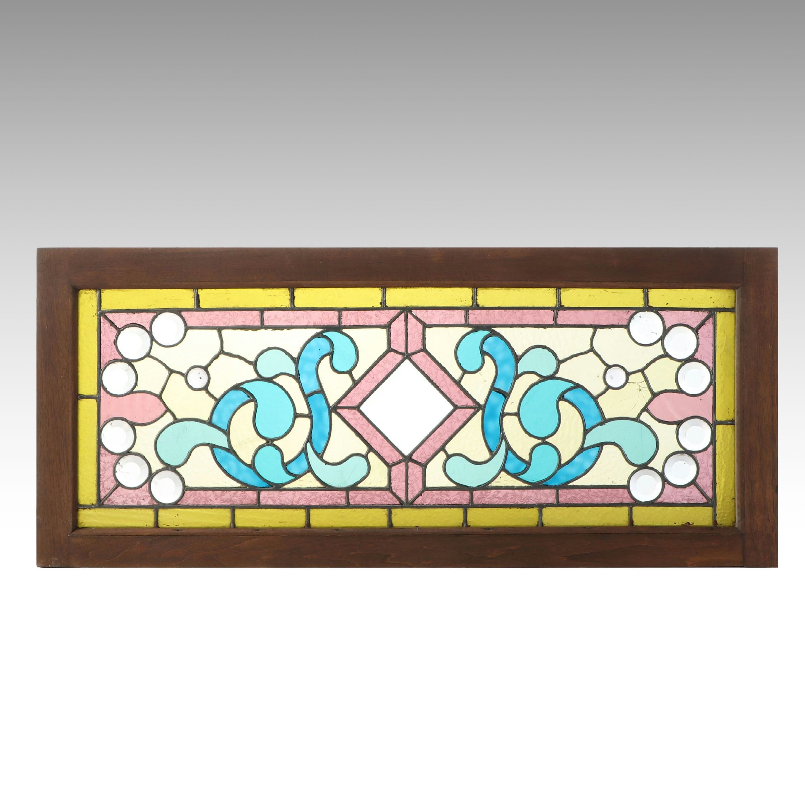 Stained Glass Transom Window Panel, Early 20th Century