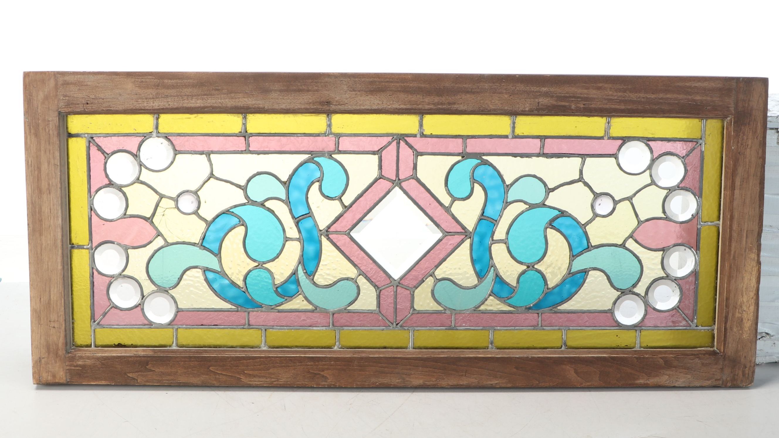 Stained Glass Transom Window Panel, Early 20th Century