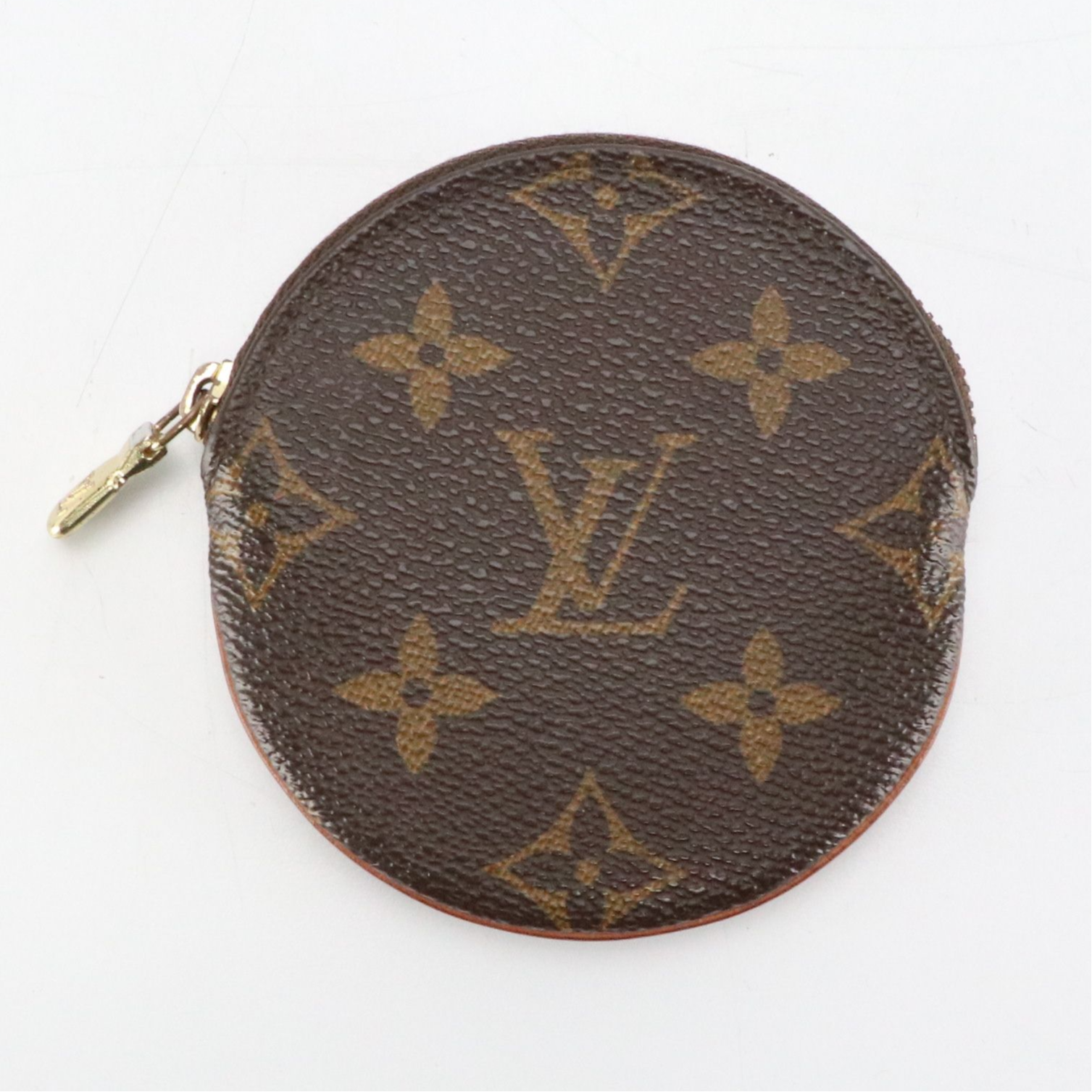 Louis Vuitton Round Coin Pouch in Monogram Canvas and Leather