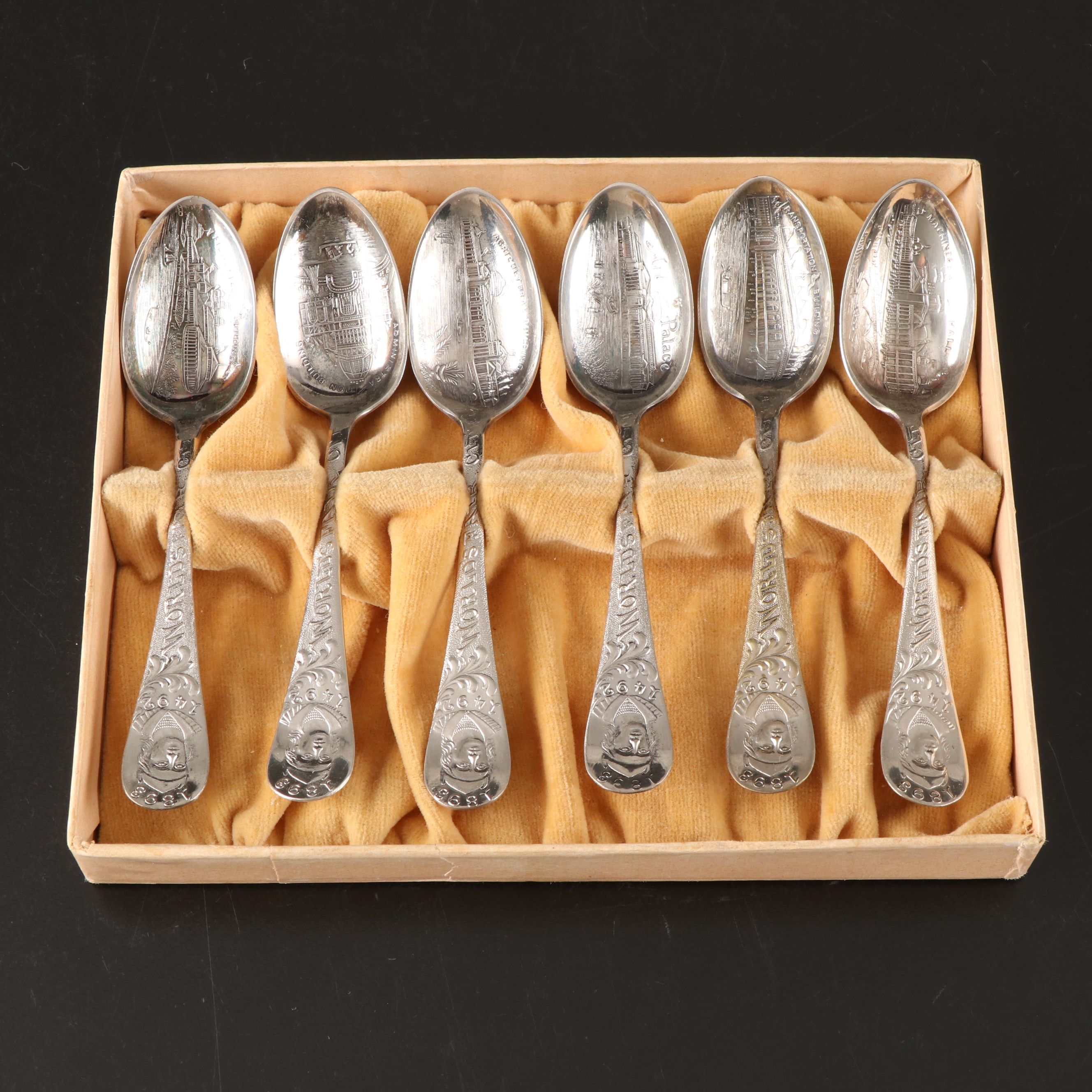 1893 Columbian Exposition Chicago World's Fair Silver Plate Souvenir Spoons