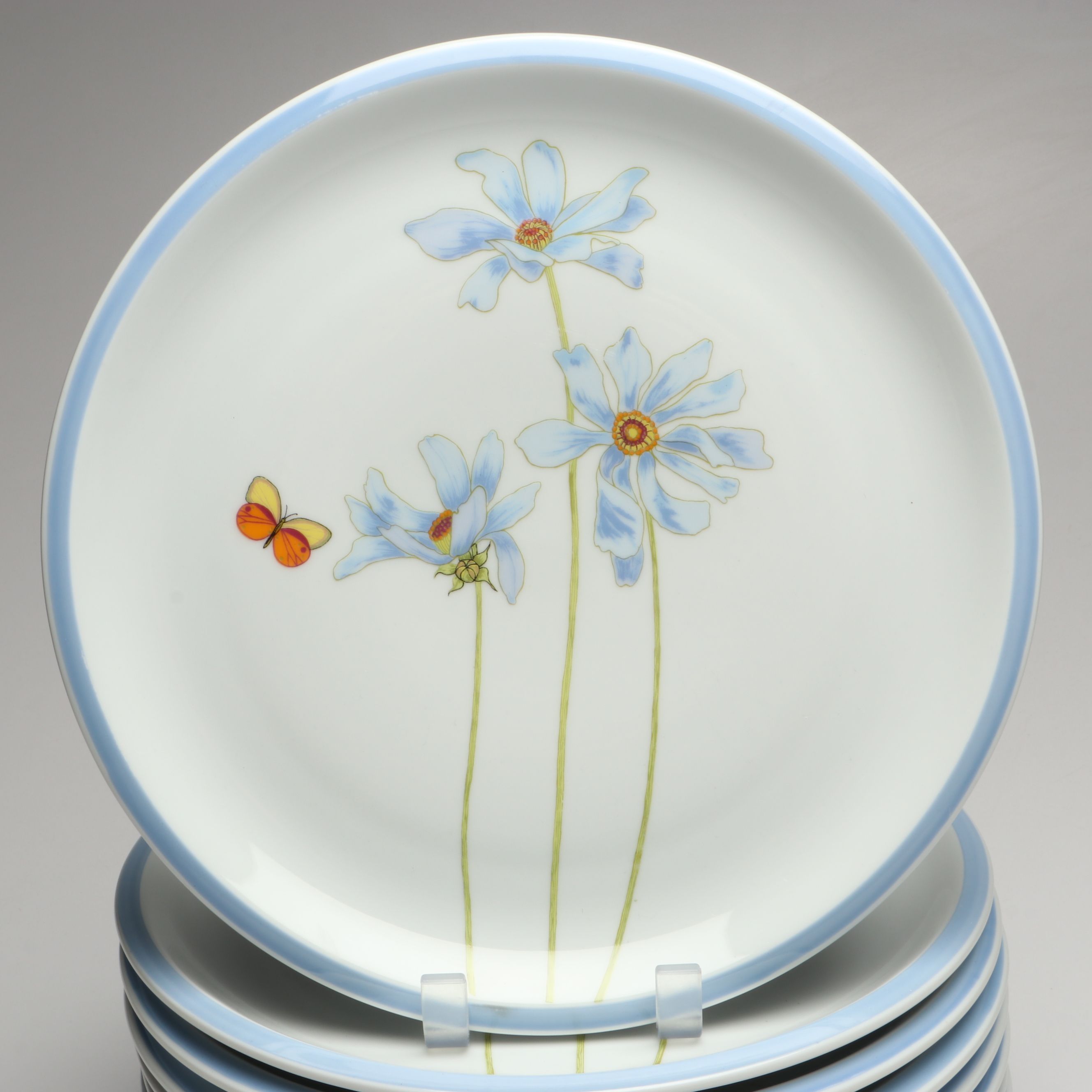 Denby-Langley "Blue Daisy Touch of Blue" Ceramic Dinnerware, 1977-1981