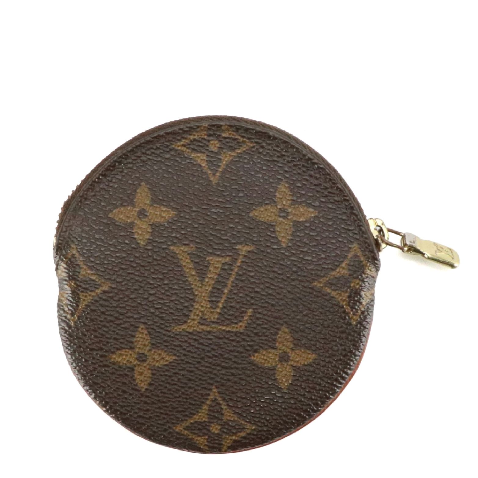 Louis Vuitton Round Coin Pouch in Monogram Canvas and Leather