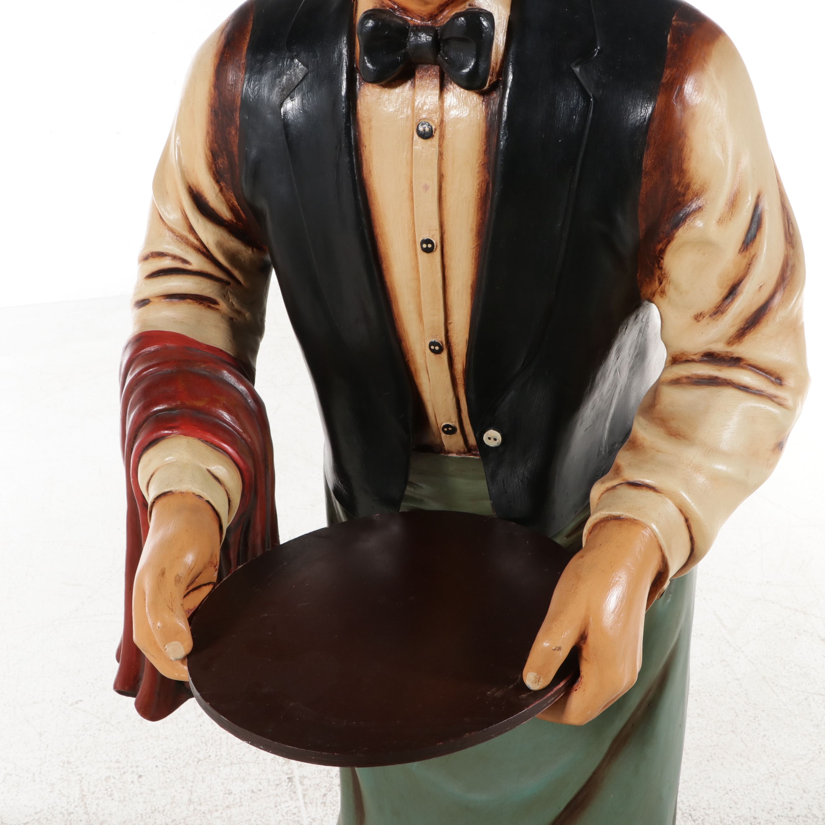 Life-Sized Hand-Painted Butler Statue