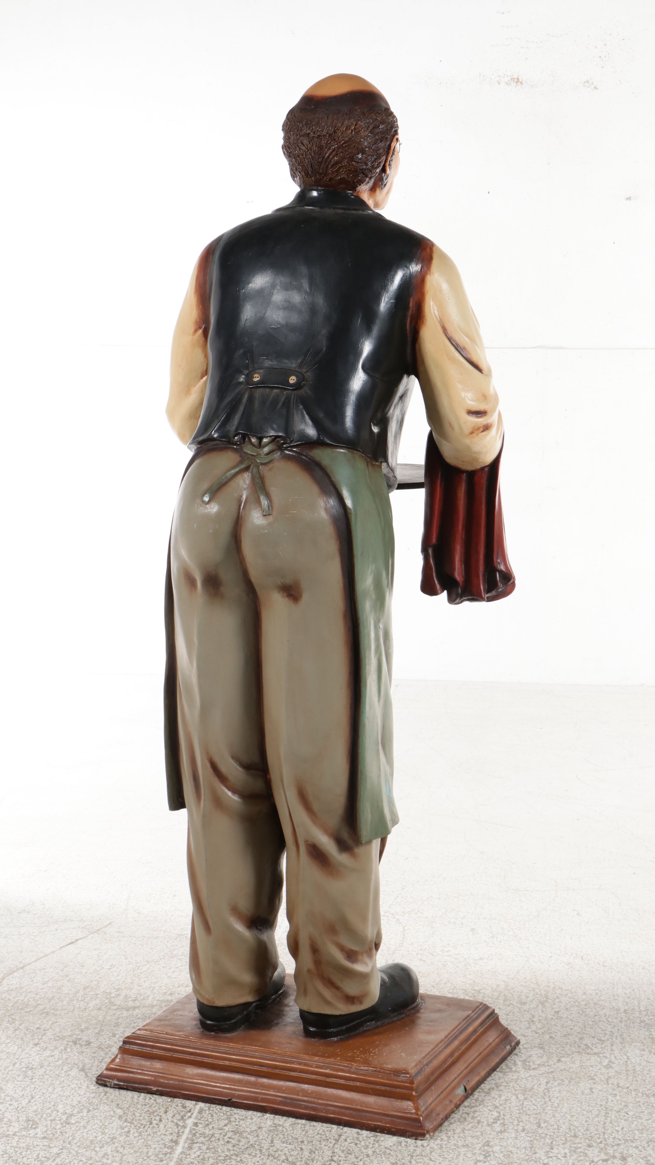 Life-Sized Hand-Painted Butler Statue