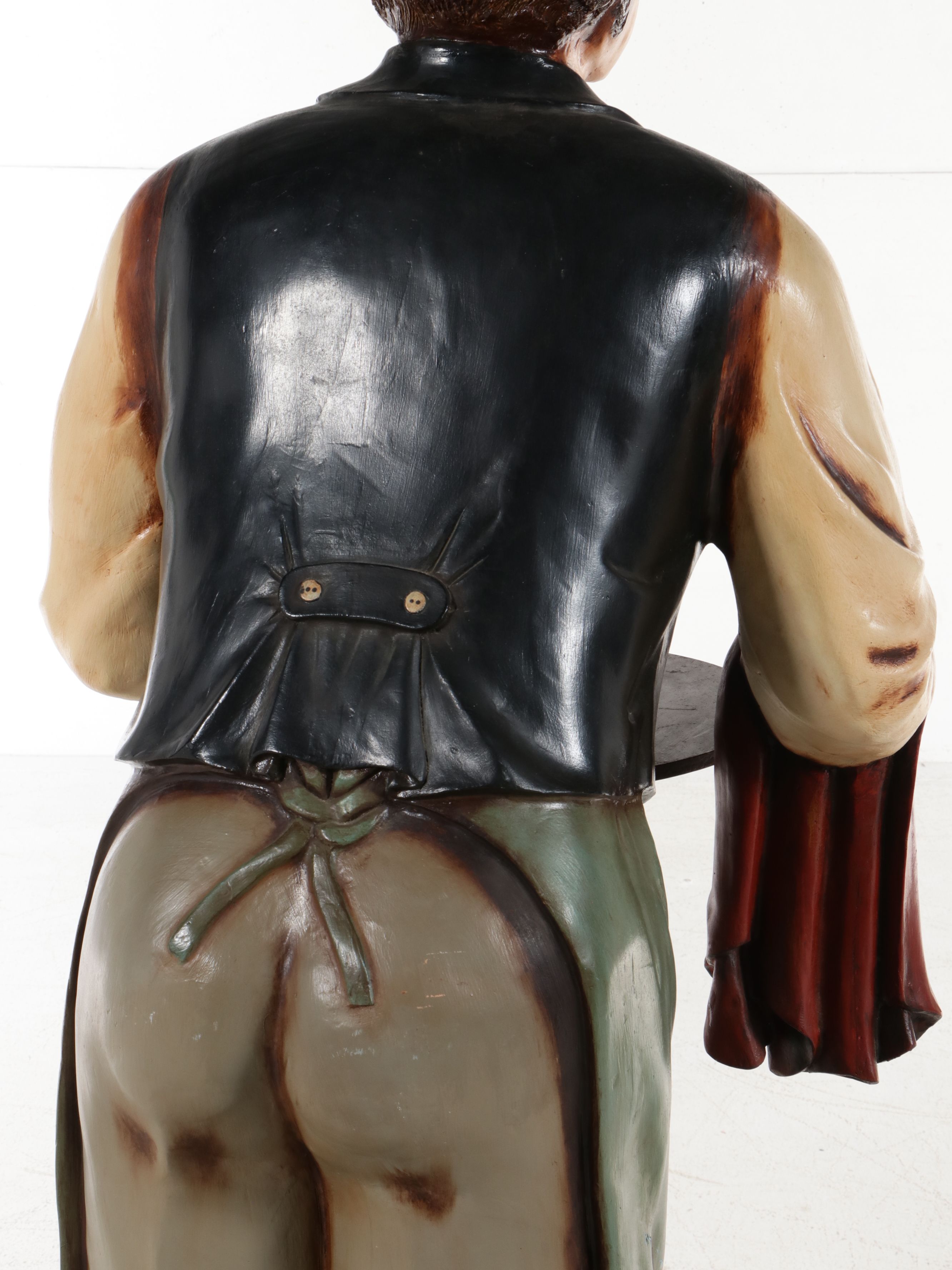 Life-Sized Hand-Painted Butler Statue