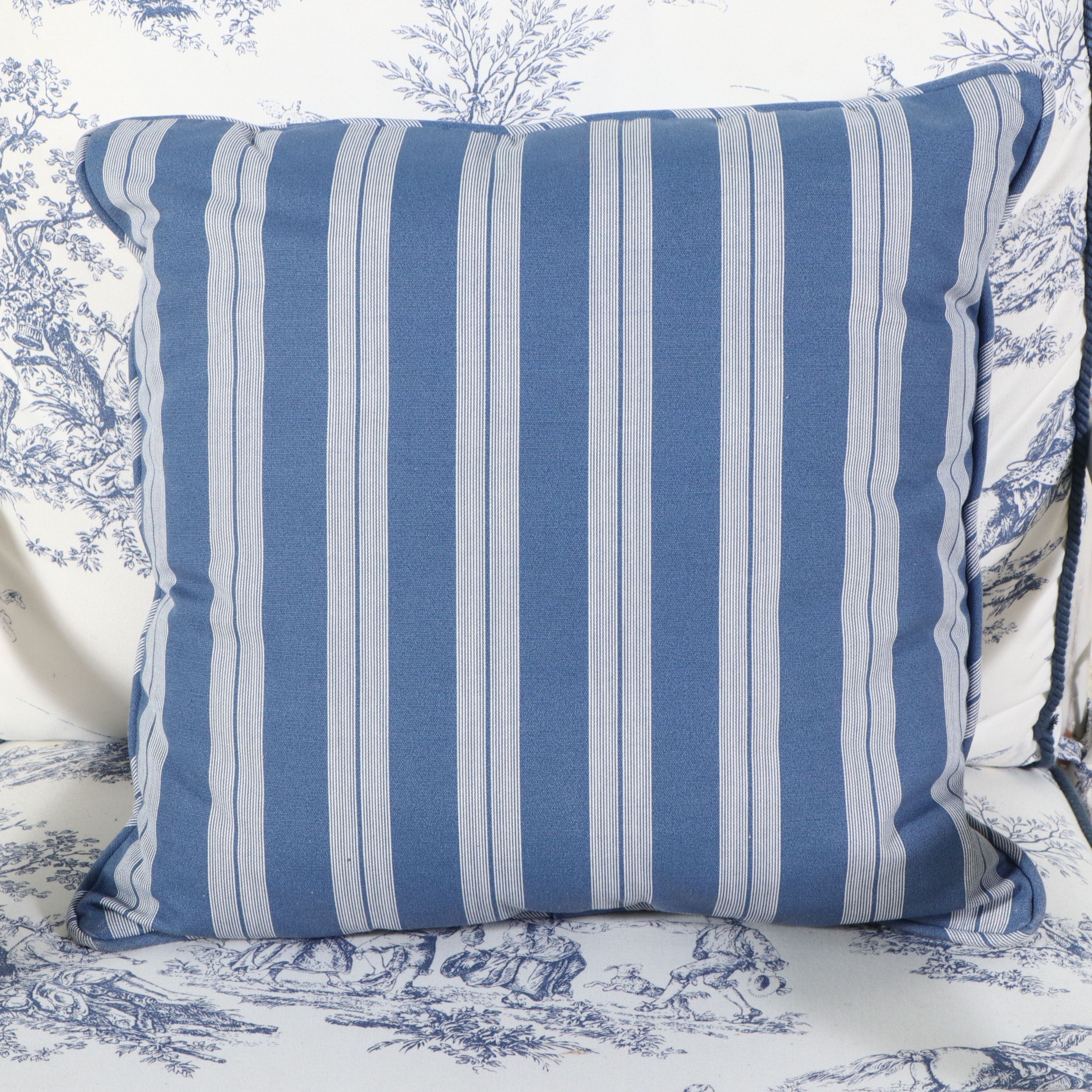 Brandywine Design Ladder-Back Armchair with Toile Upholstery