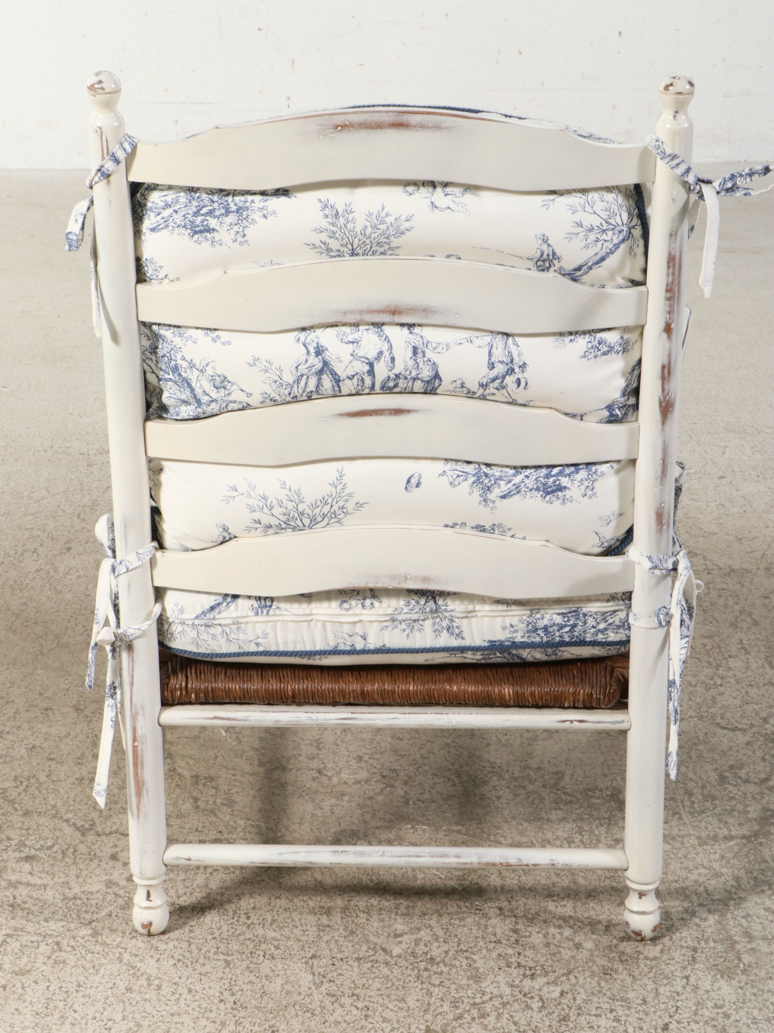 Brandywine Design Ladder-Back Armchair with Toile Upholstery