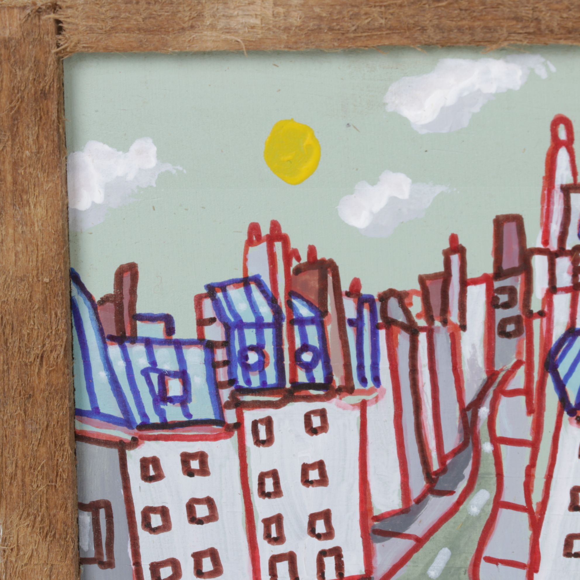 Aaron Wooten Stylized Cityscape Mixed Media Painting "Sacré - Coeur", 2026