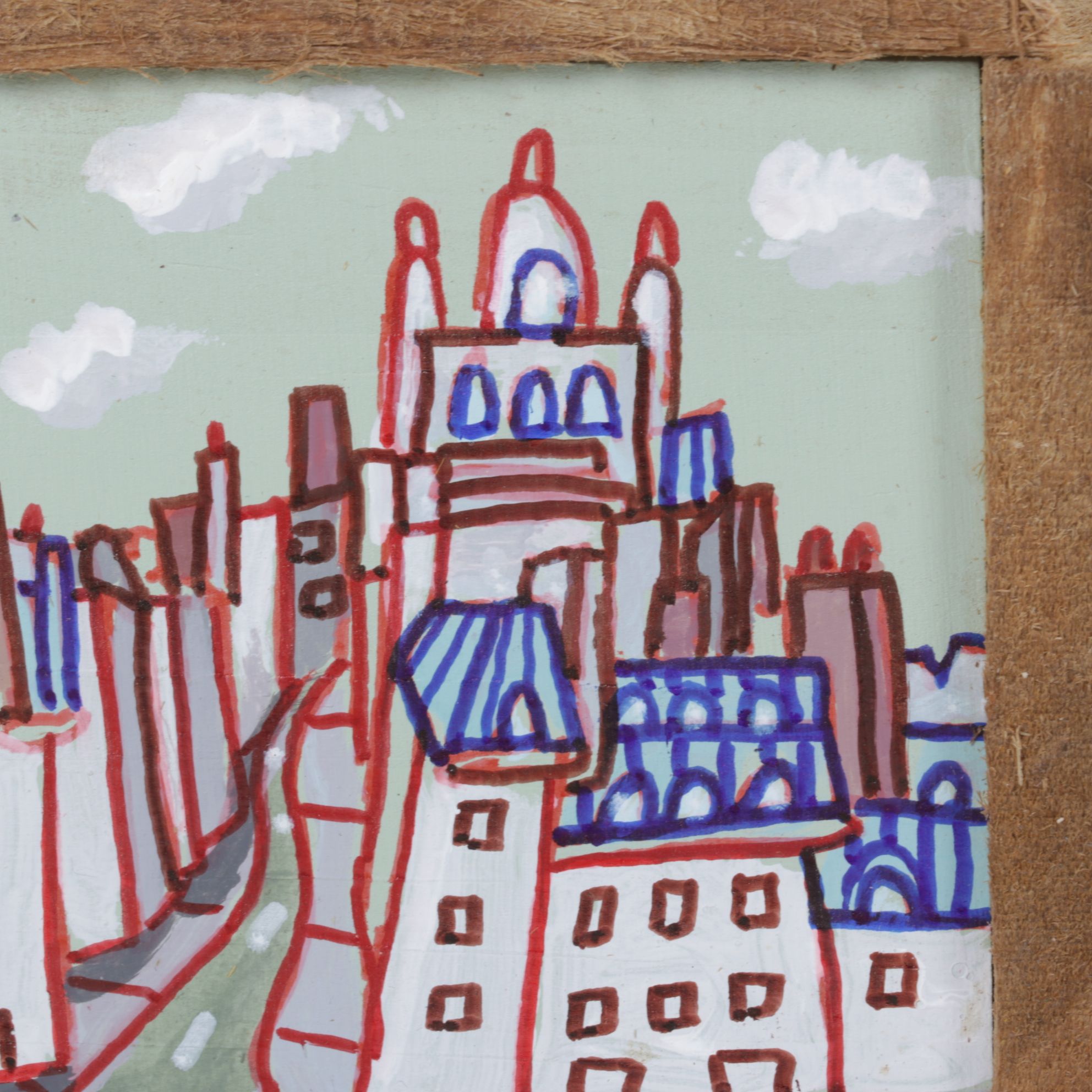 Aaron Wooten Stylized Cityscape Mixed Media Painting "Sacré - Coeur", 2026