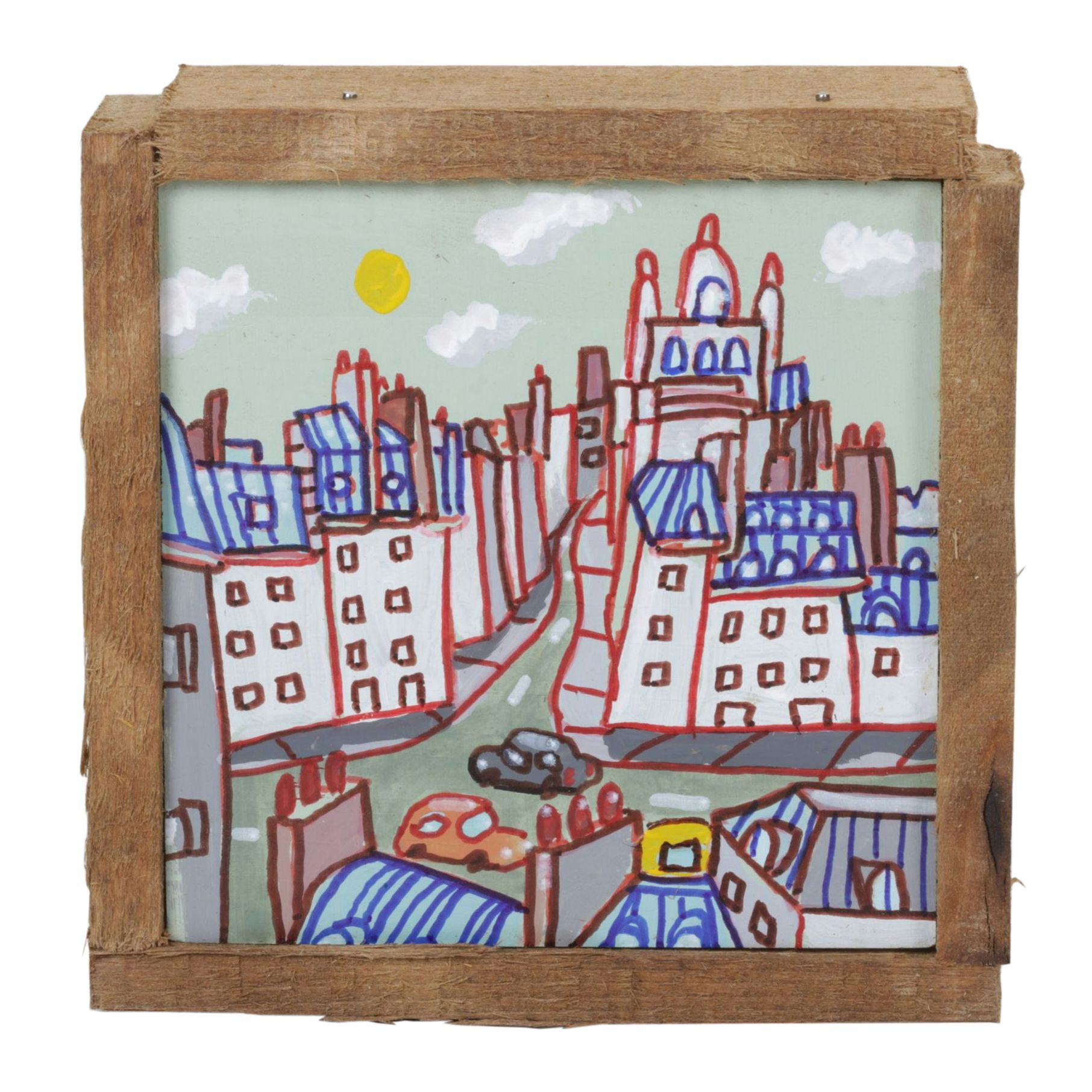 Aaron Wooten Stylized Cityscape Mixed Media Painting "Sacré - Coeur", 2026