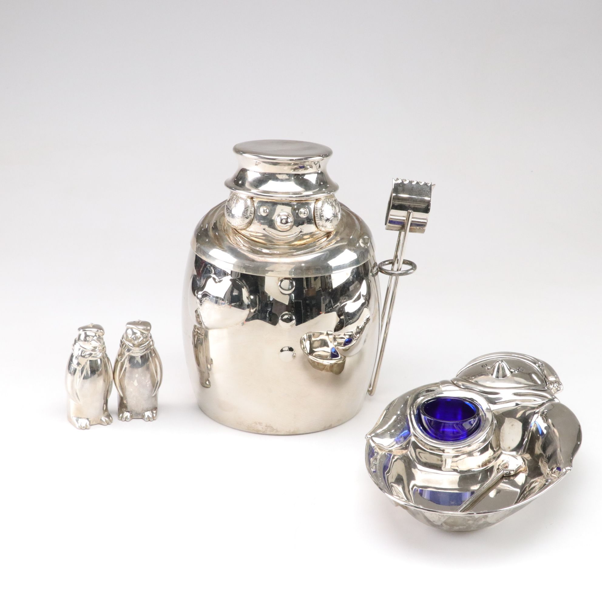 Towle Snowman and Penguin Silver Plate Tableware