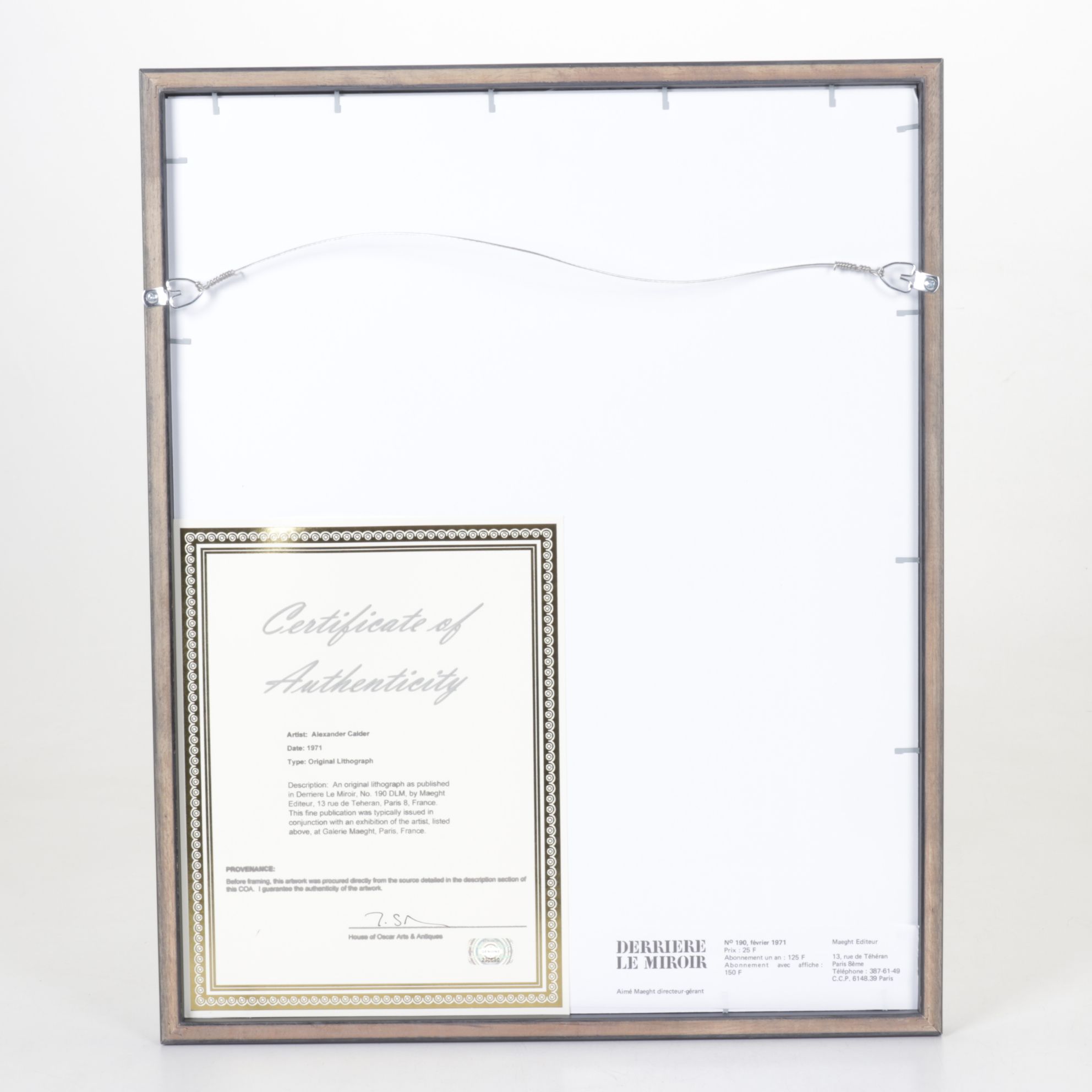 Alexander Calder Lithograph for "Derrière le Miroir #190", 1971