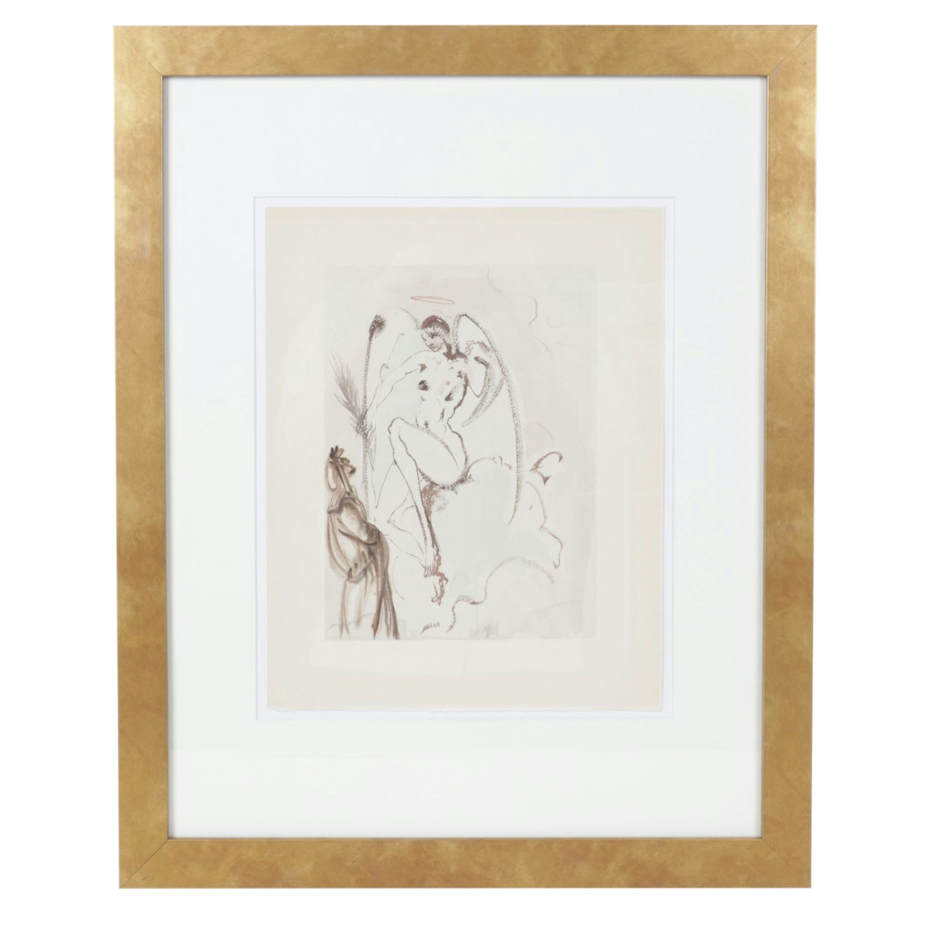 Salvador Dalí Wood Engraving "L'Archange Gabriel," 1960–1964