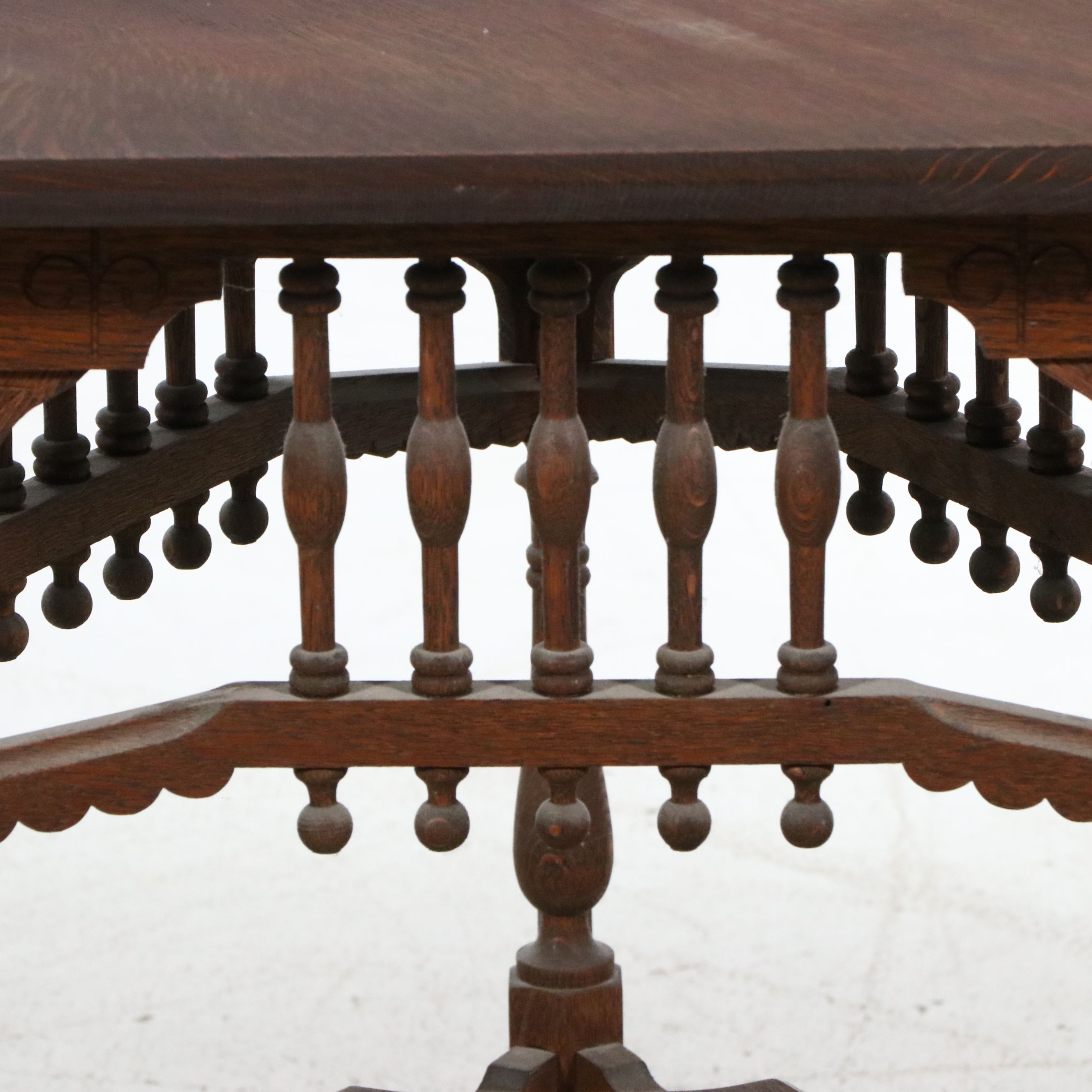 Victorian Aesthetic Movement Oak Corner Table, Late 19th Century
