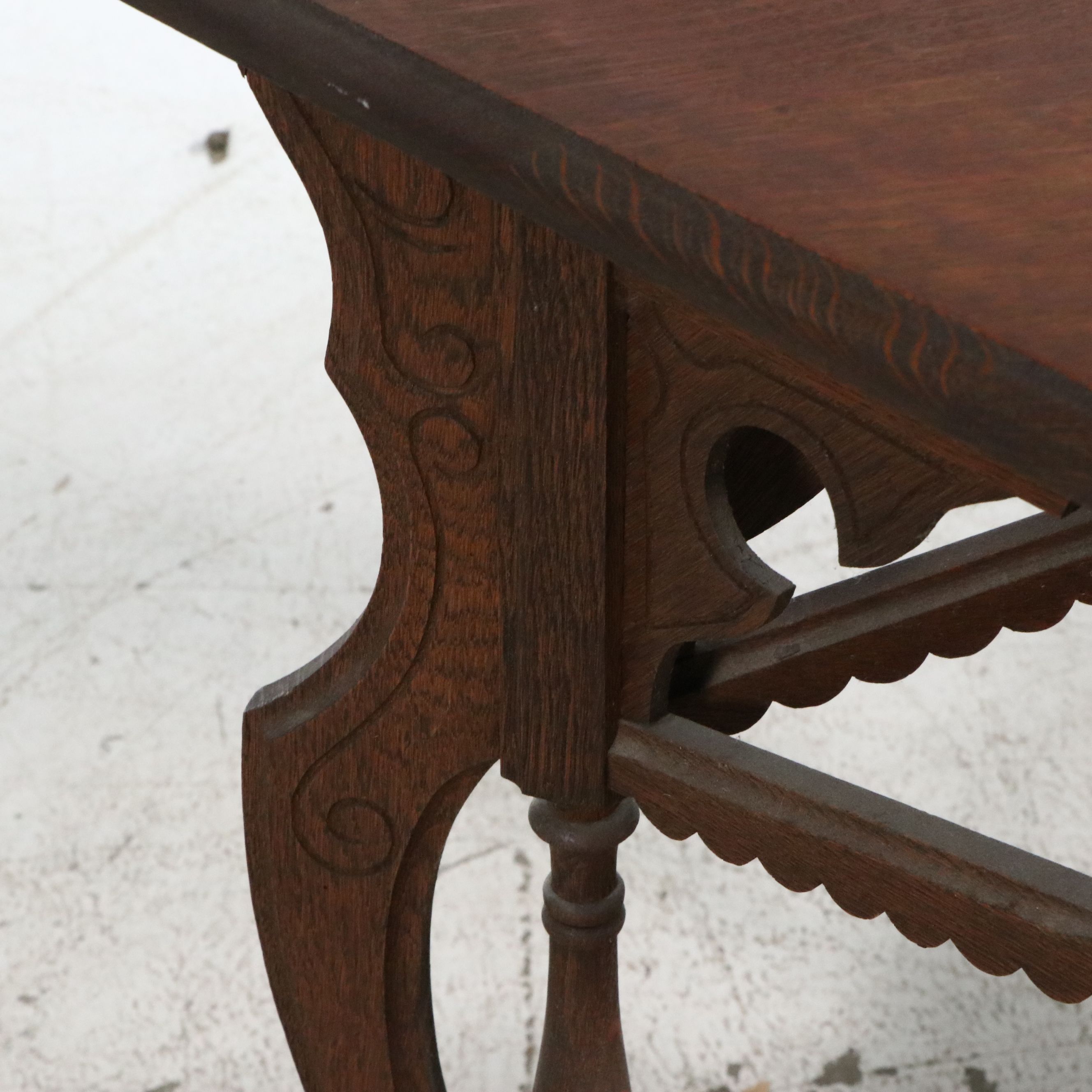 Victorian Aesthetic Movement Oak Corner Table, Late 19th Century