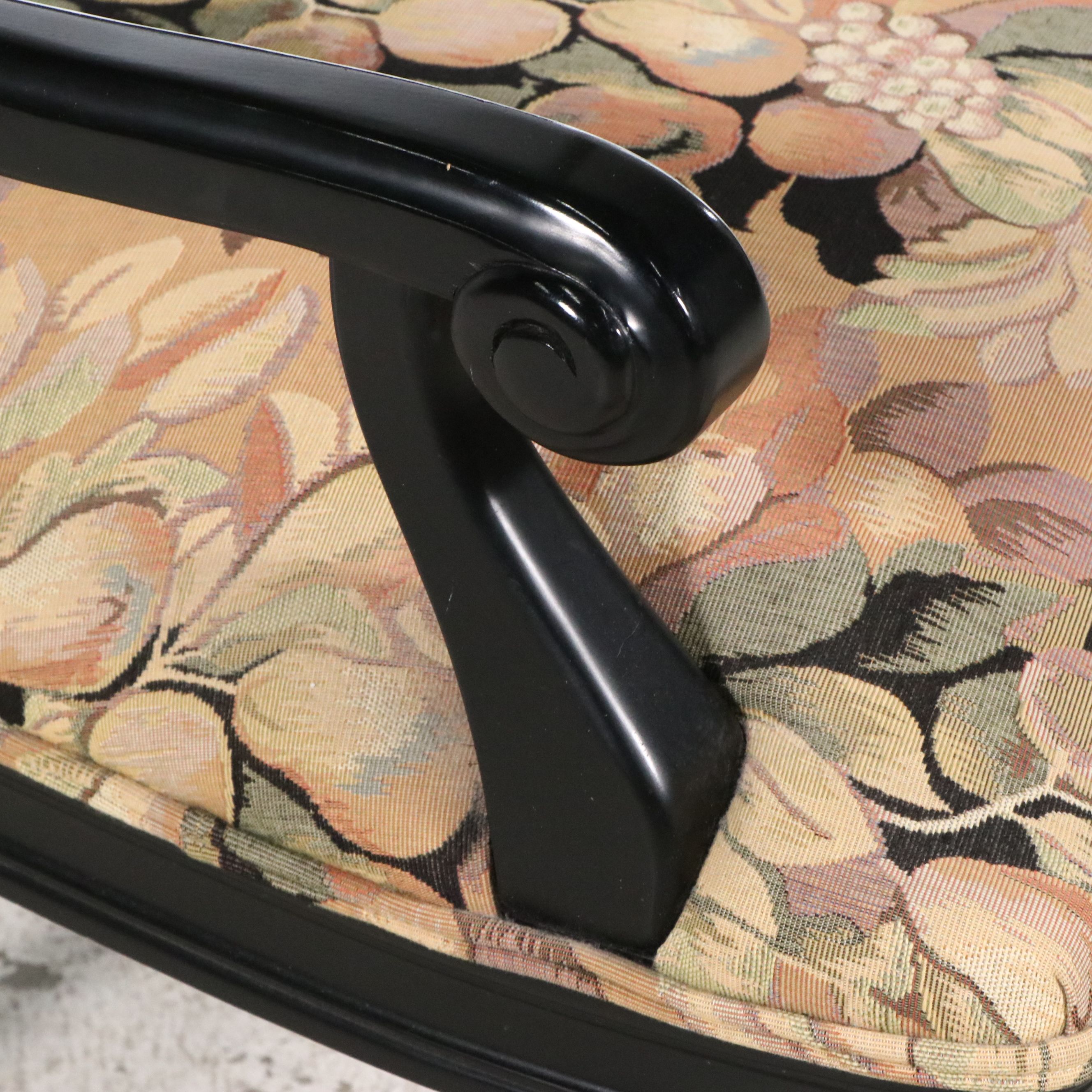 Calico Corners Louis XVI Style Ebony-Finished Fauteuil, 1999