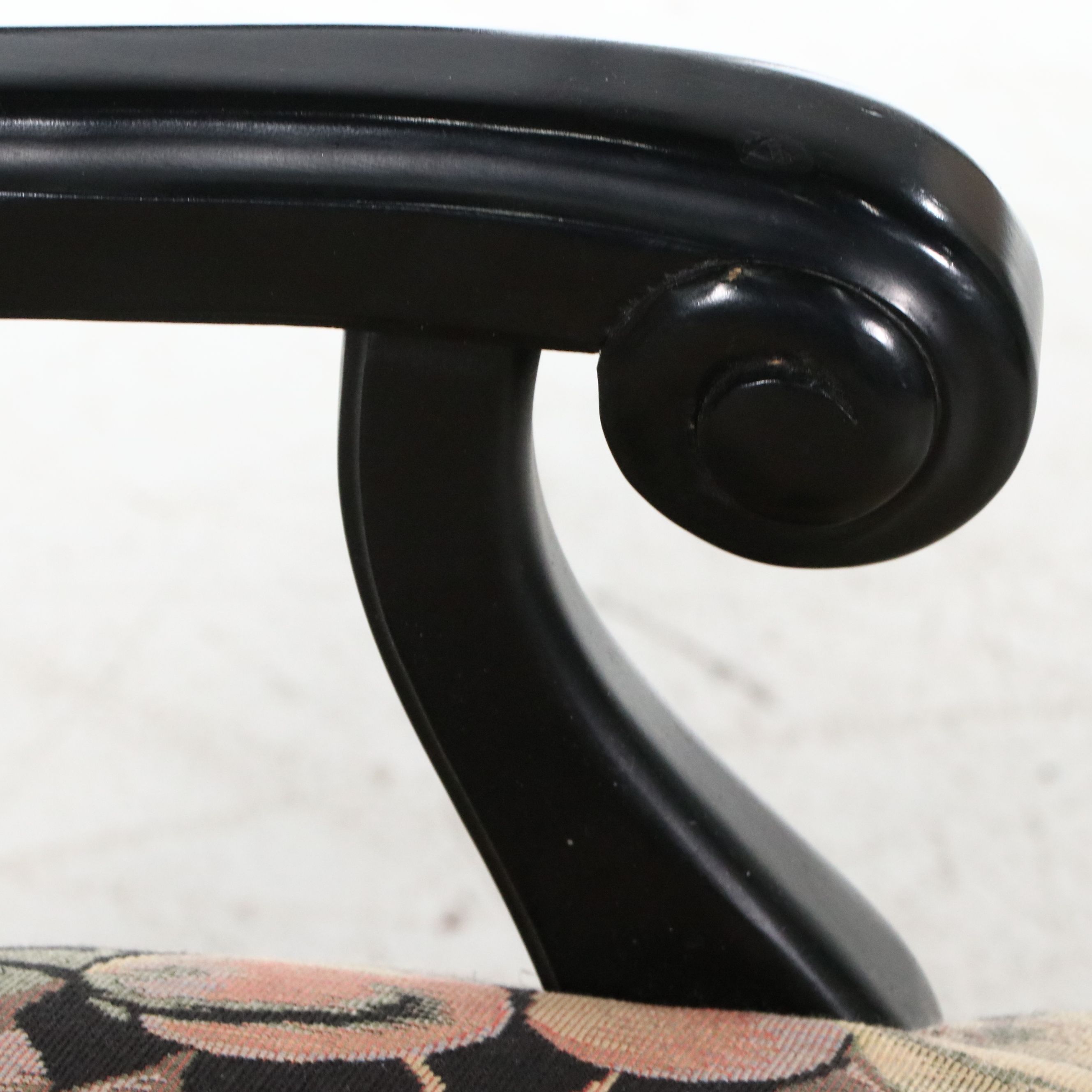 Calico Corners Louis XVI Style Ebony-Finished Fauteuil, 1999