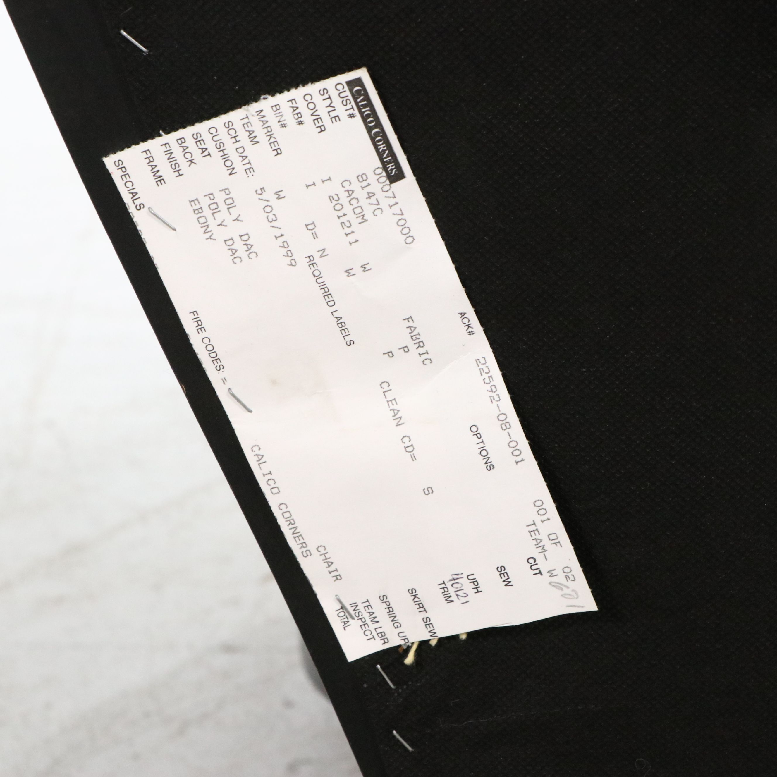 Calico Corners Louis XVI Style Ebony-Finished Fauteuil, 1999