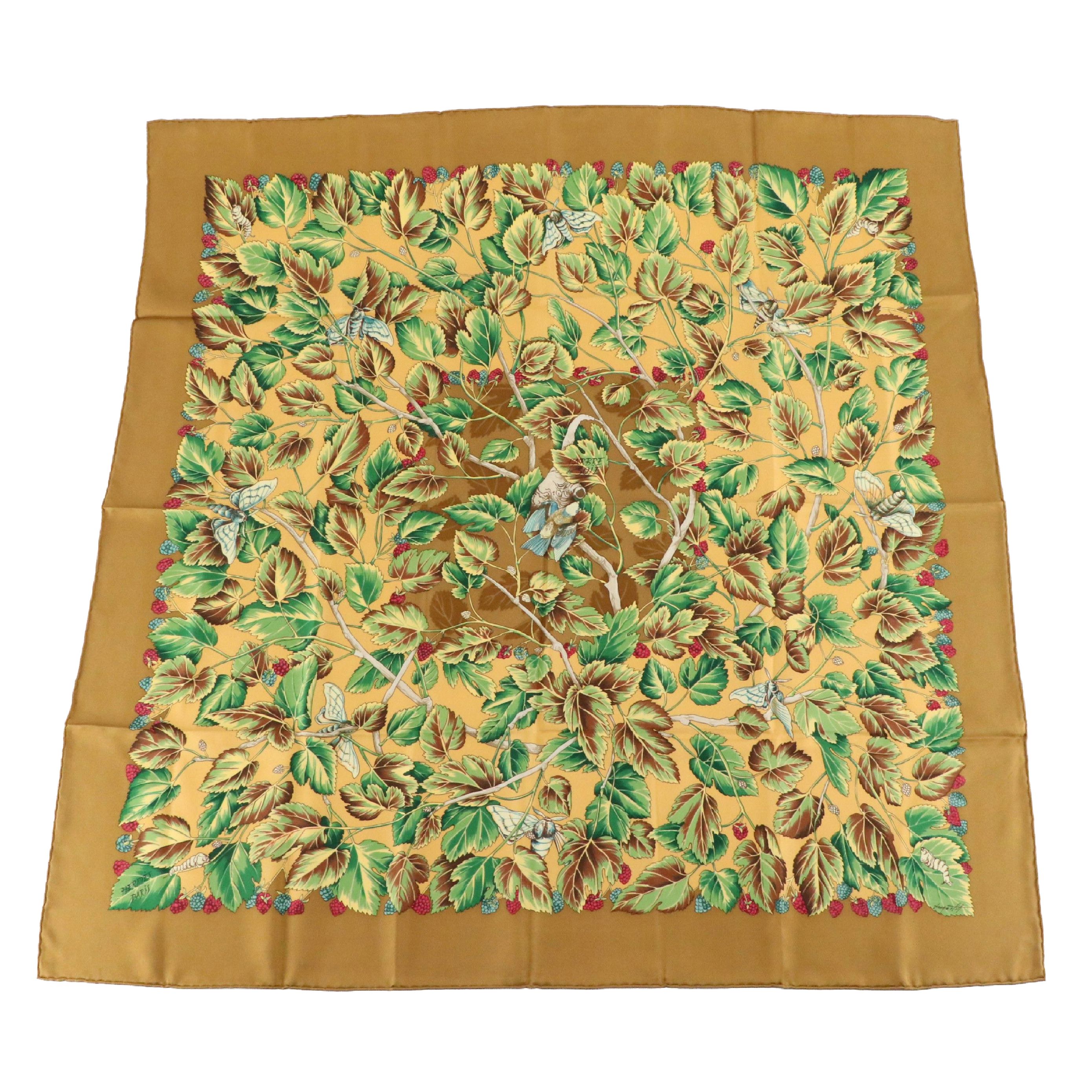 Hermès "L'Arbre de Soie" Silk Twill Scarf 90
