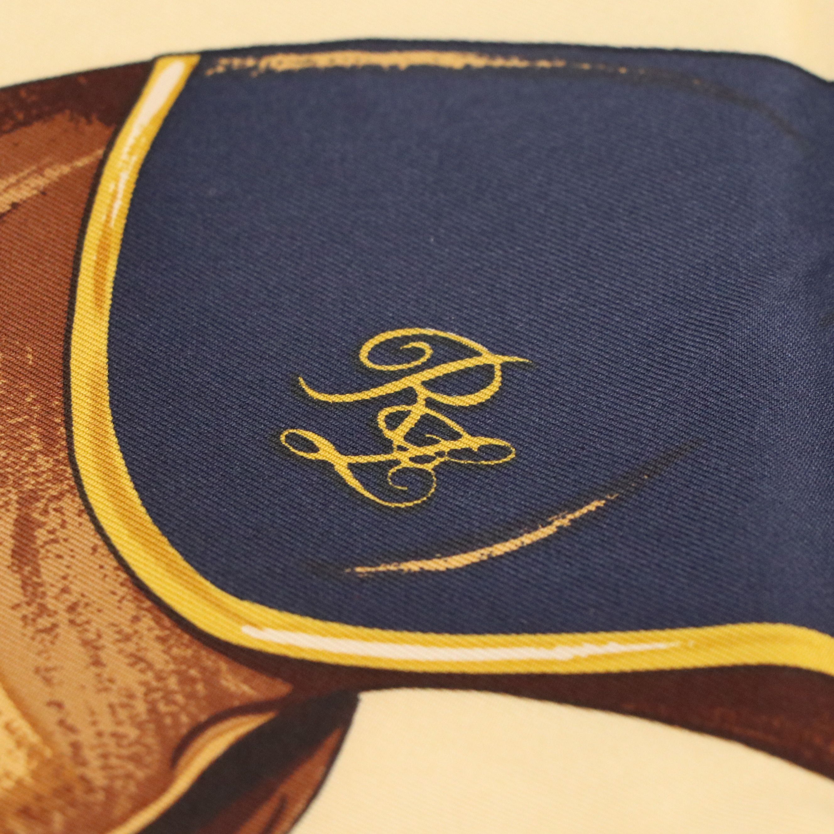 Ralph Lauren Vintage Equestrian Motif Silk Scarf