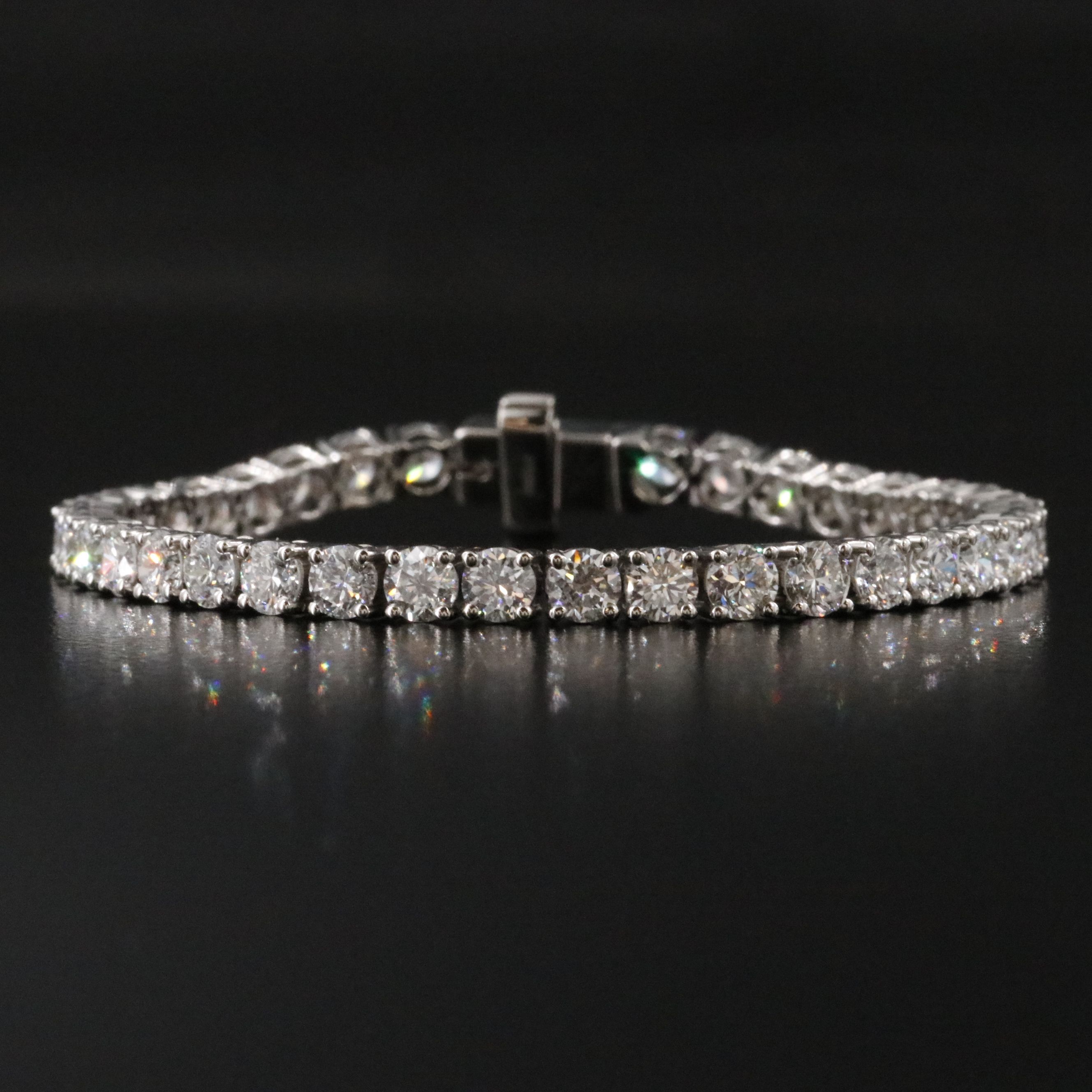 Platinum 8.68 CTW Lab Grown Diamond Line Bracelet