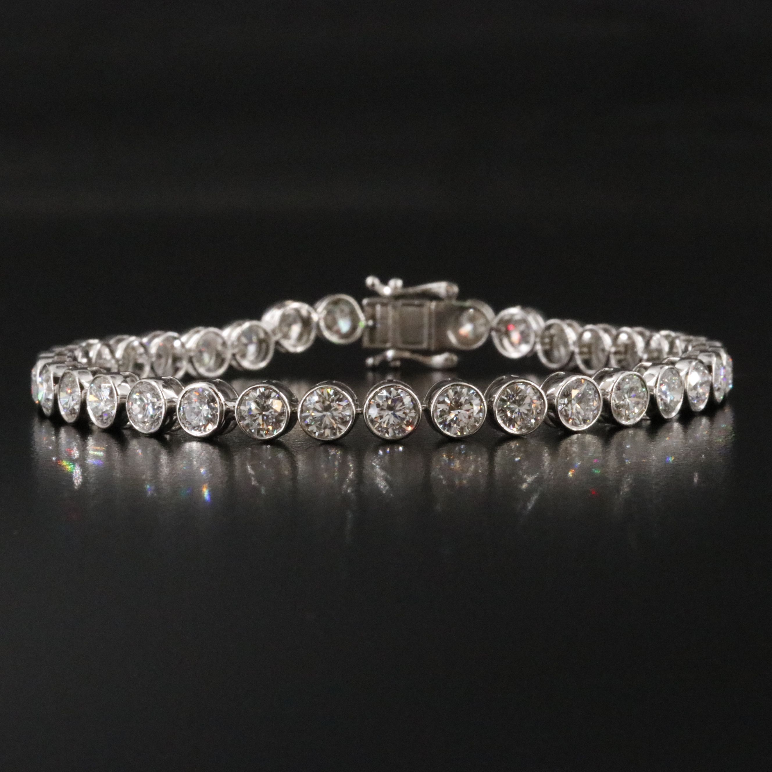 Platinum 12.74 CTW Lab Grown Diamond Line Bracelet