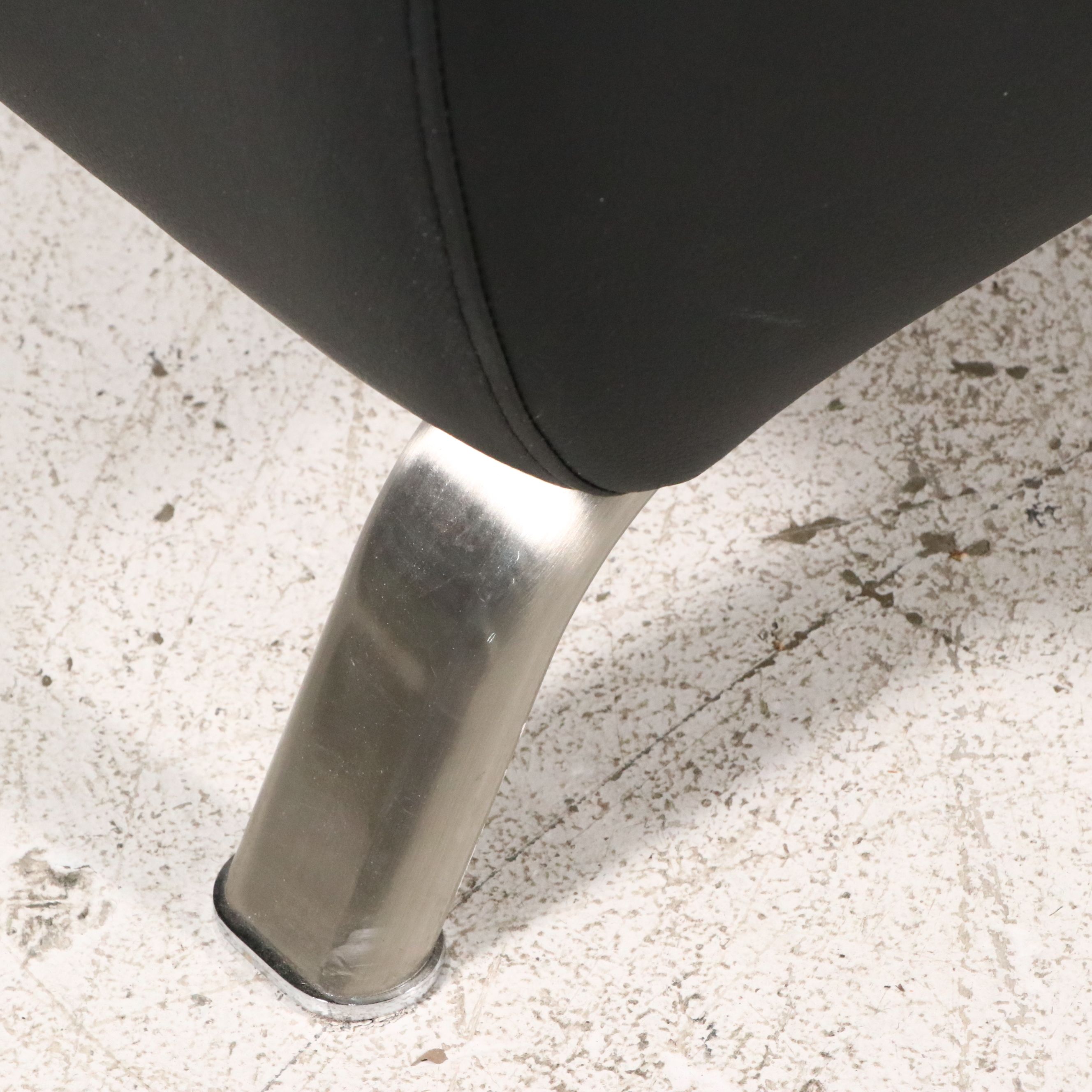 Nicoletti Home Italian Black Leather Sofa, 21st Century