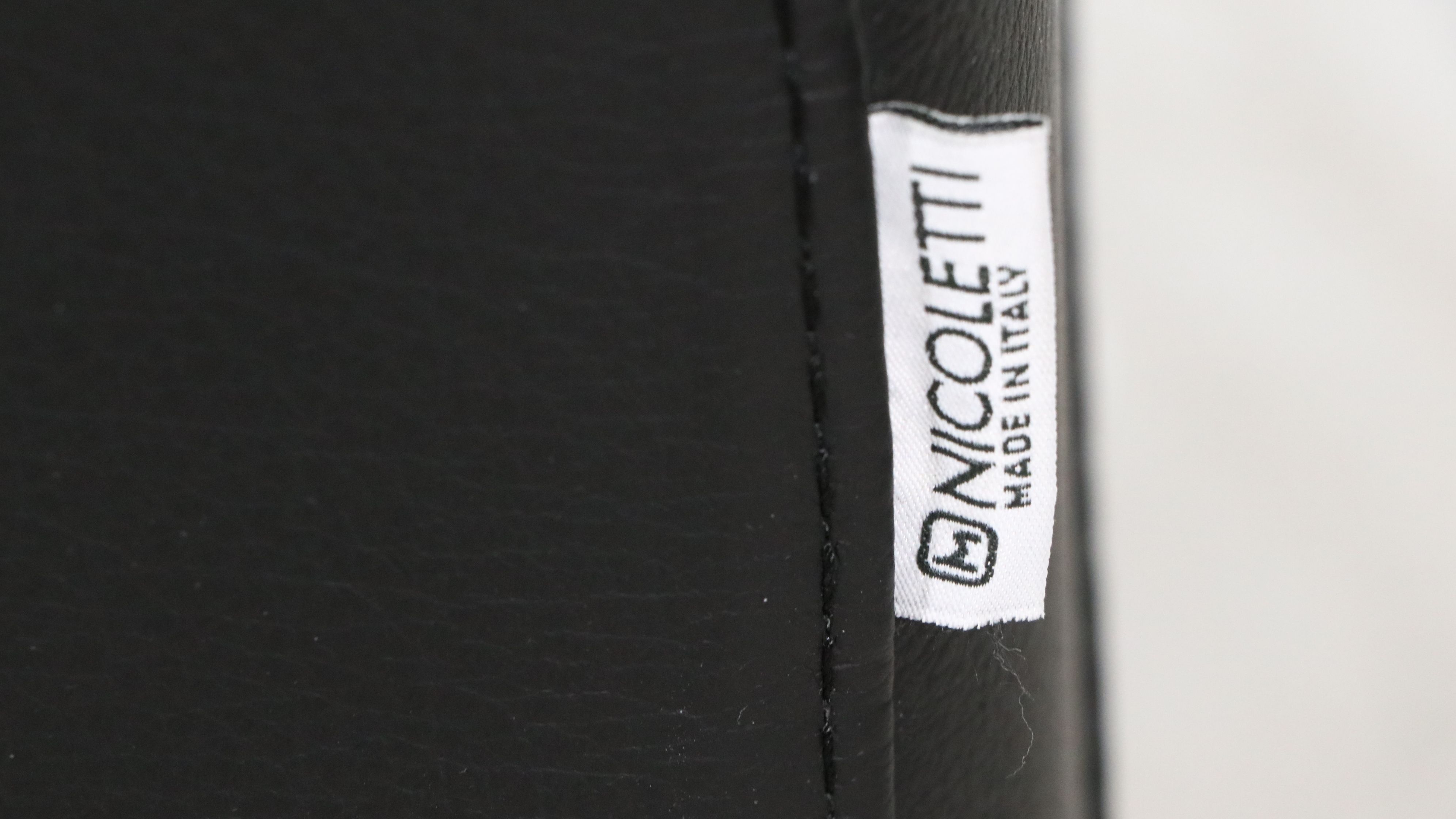 Nicoletti Home Italian Black Leather Sofa, 21st Century