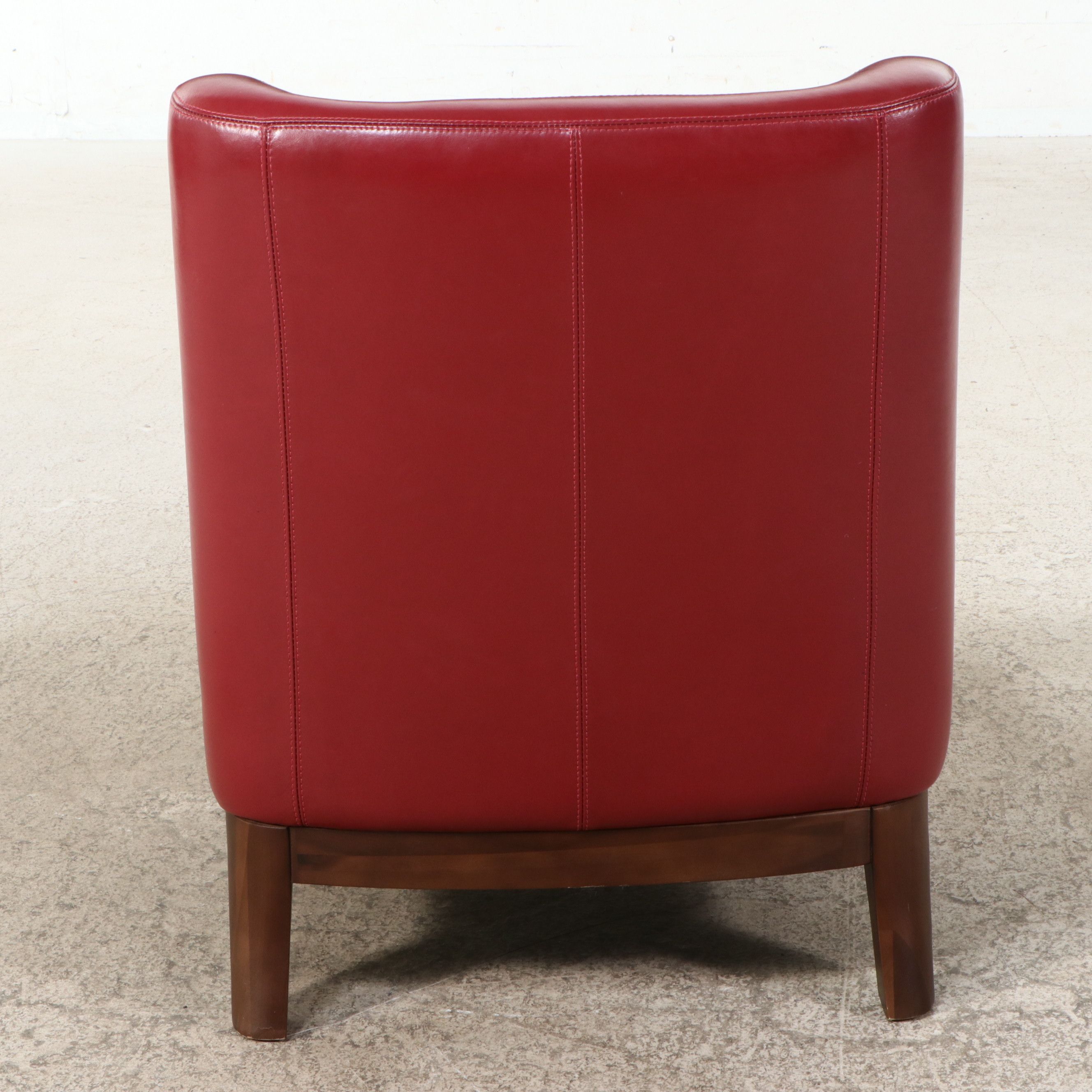 Contemporary Red Faux Leather Slipper Chair