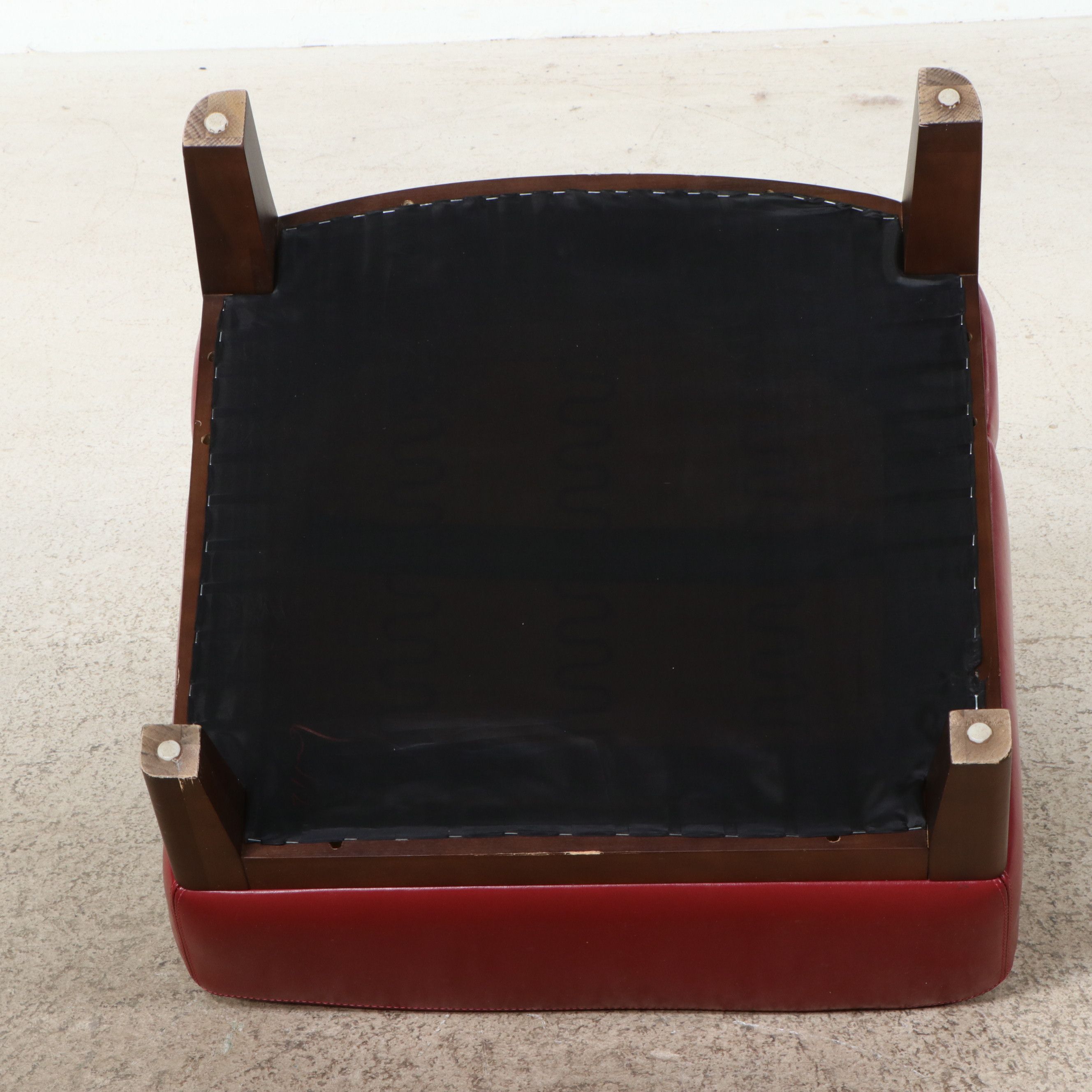 Contemporary Red Faux Leather Slipper Chair