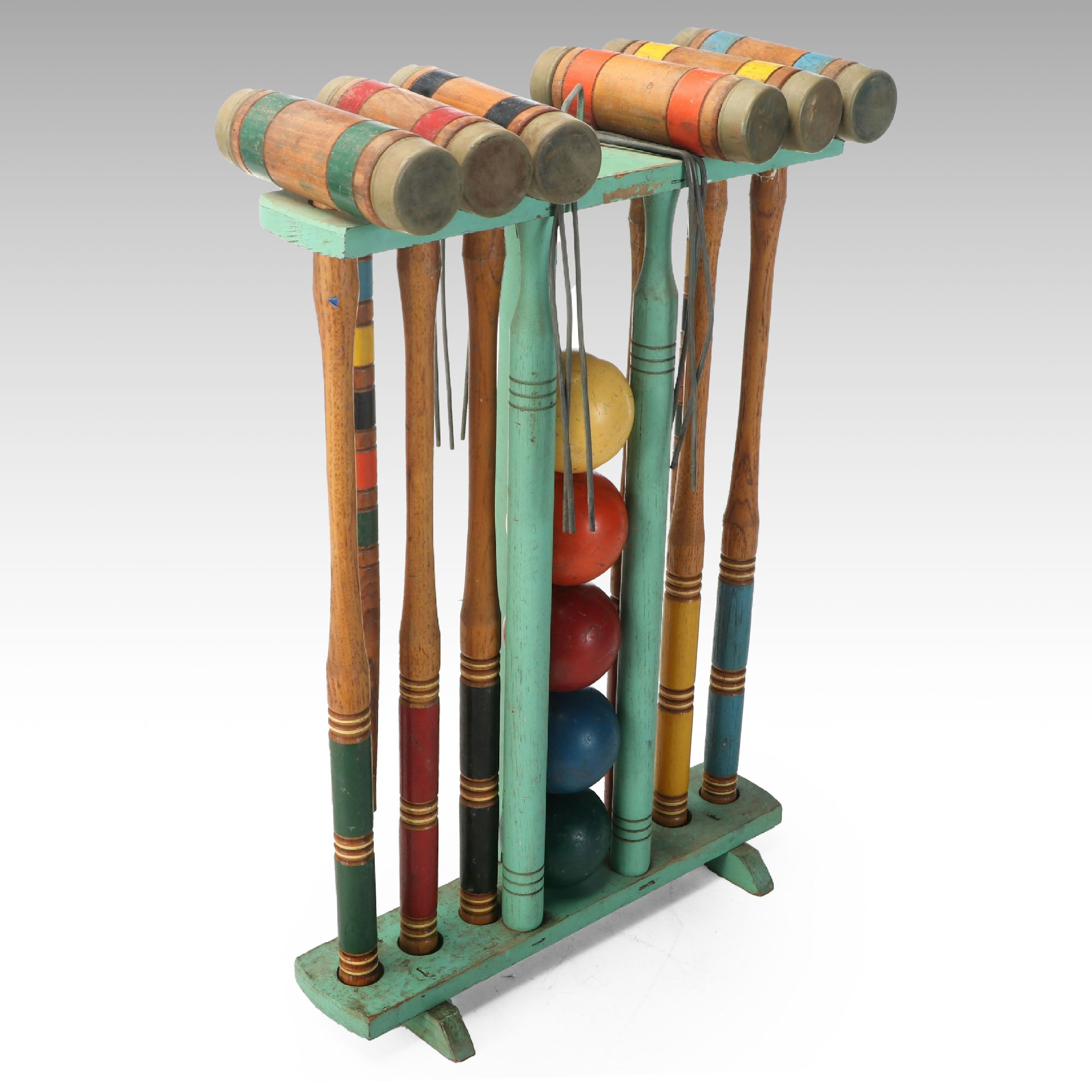 Vintage Wooden Croquet Set