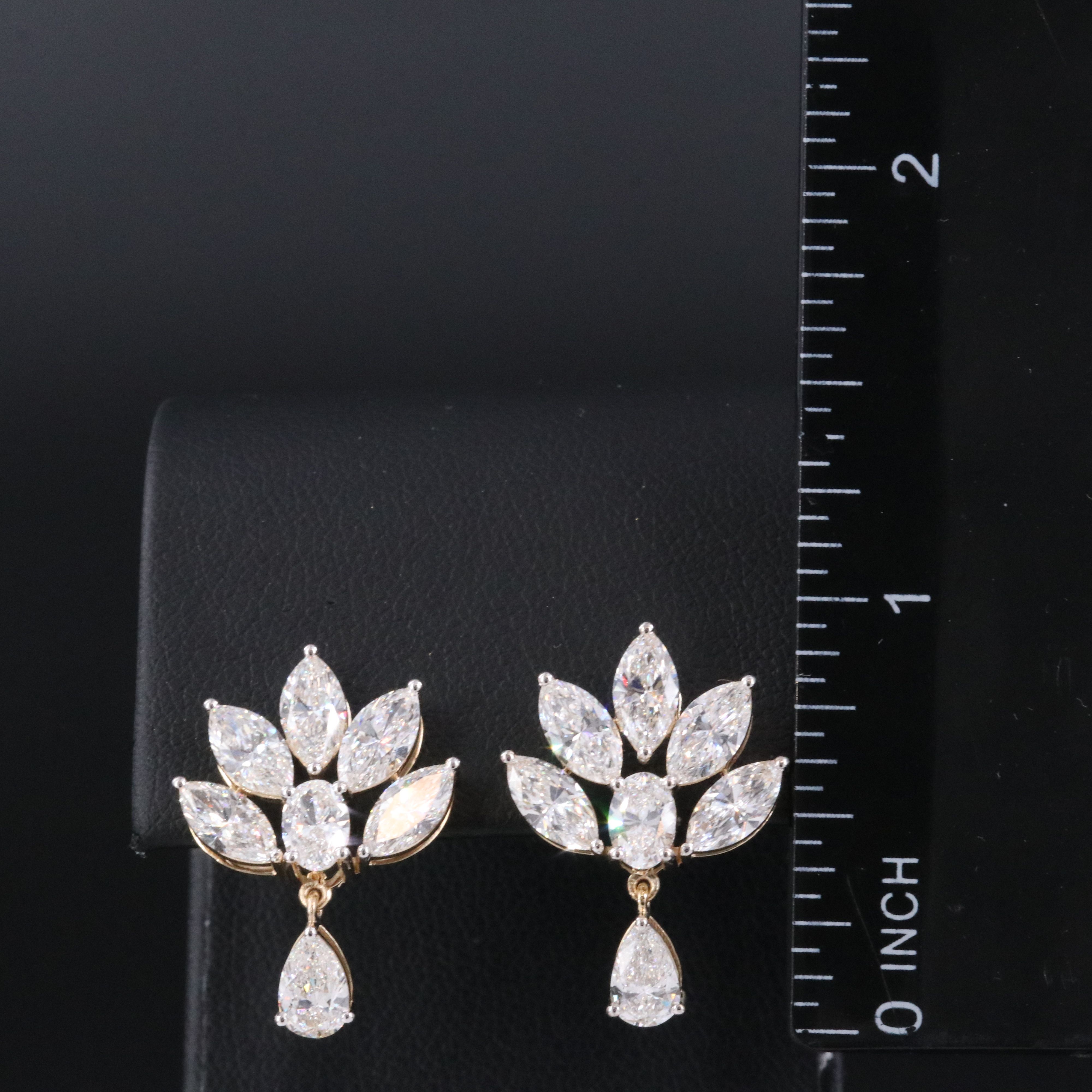 14K 5.72 CTW Lab Grown Fan Earrings