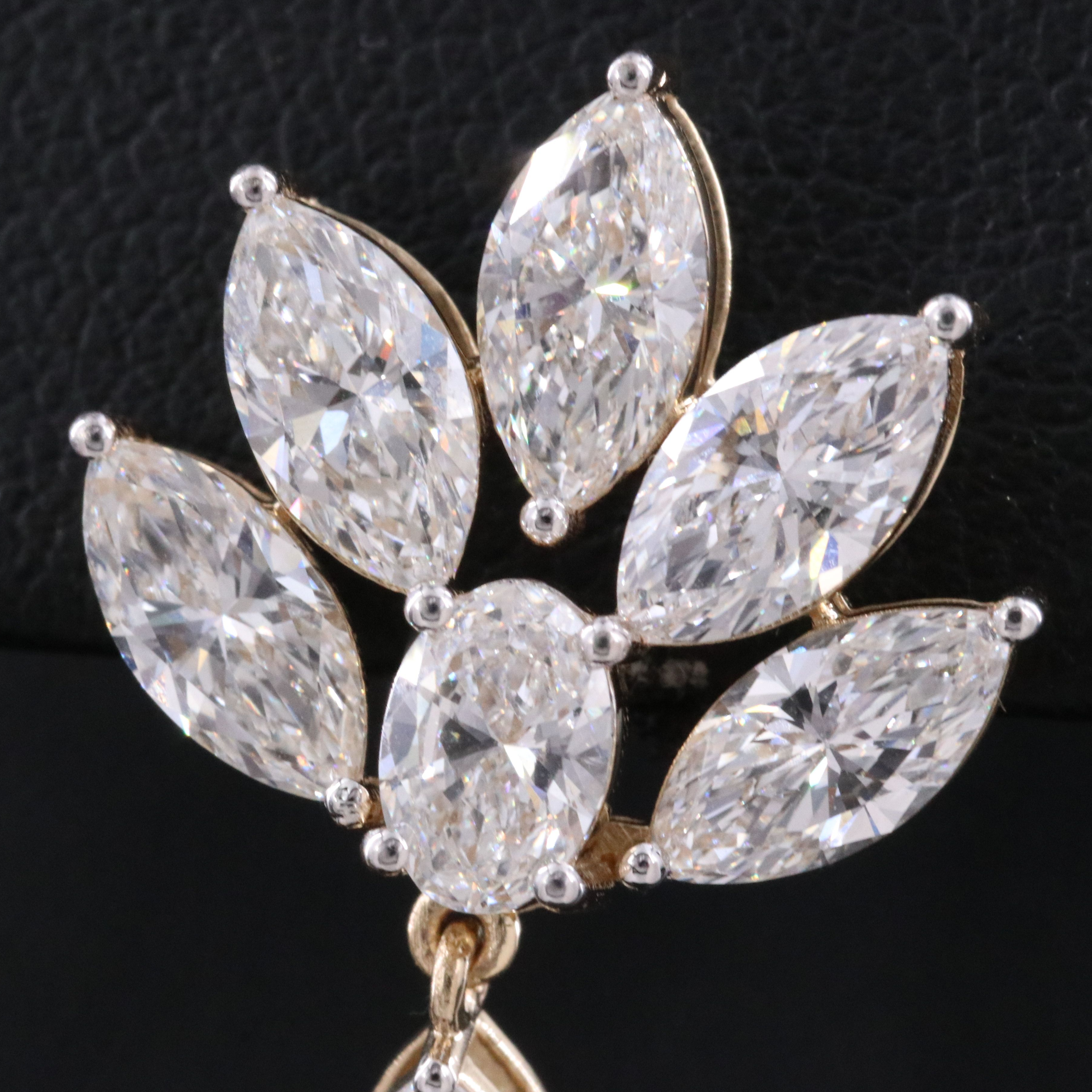 14K 5.72 CTW Lab Grown Fan Earrings