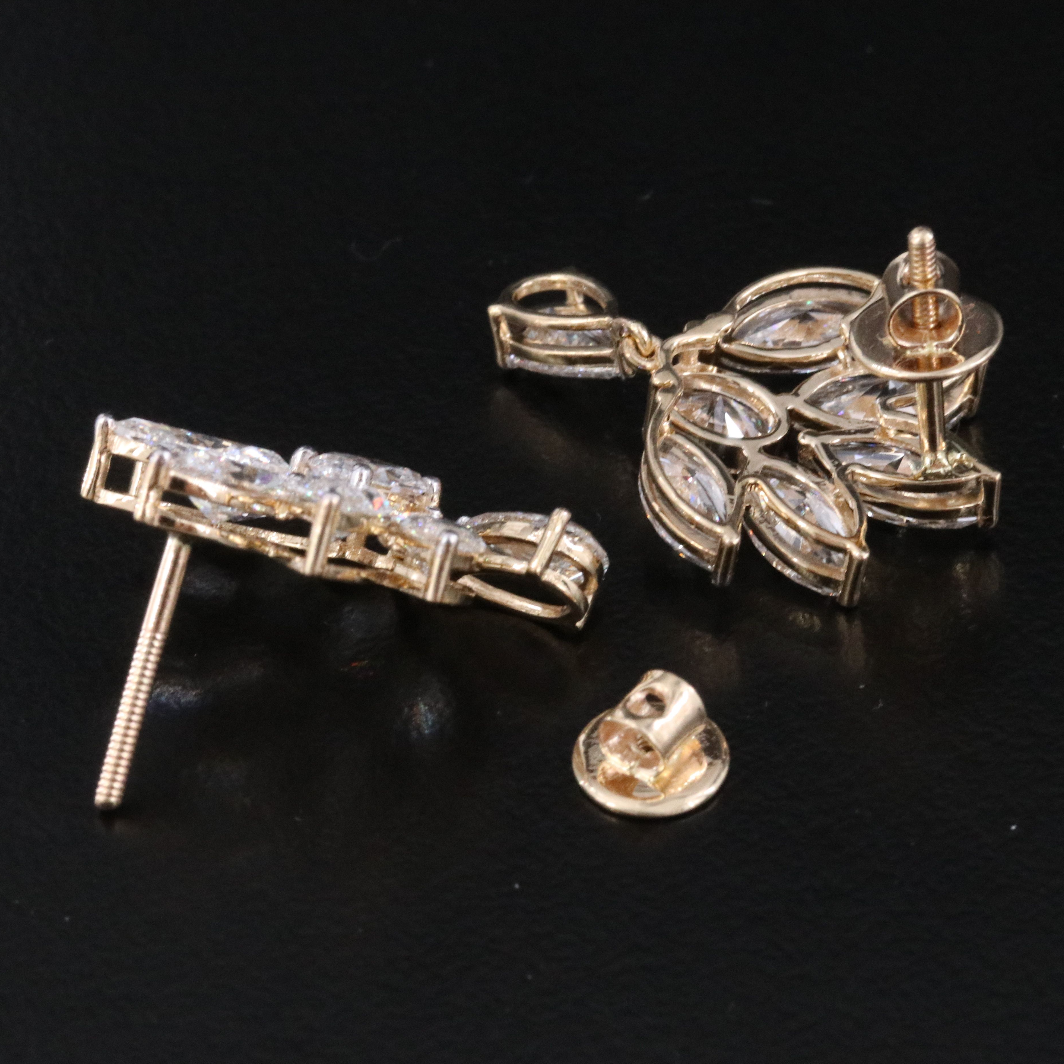 14K 5.72 CTW Lab Grown Fan Earrings