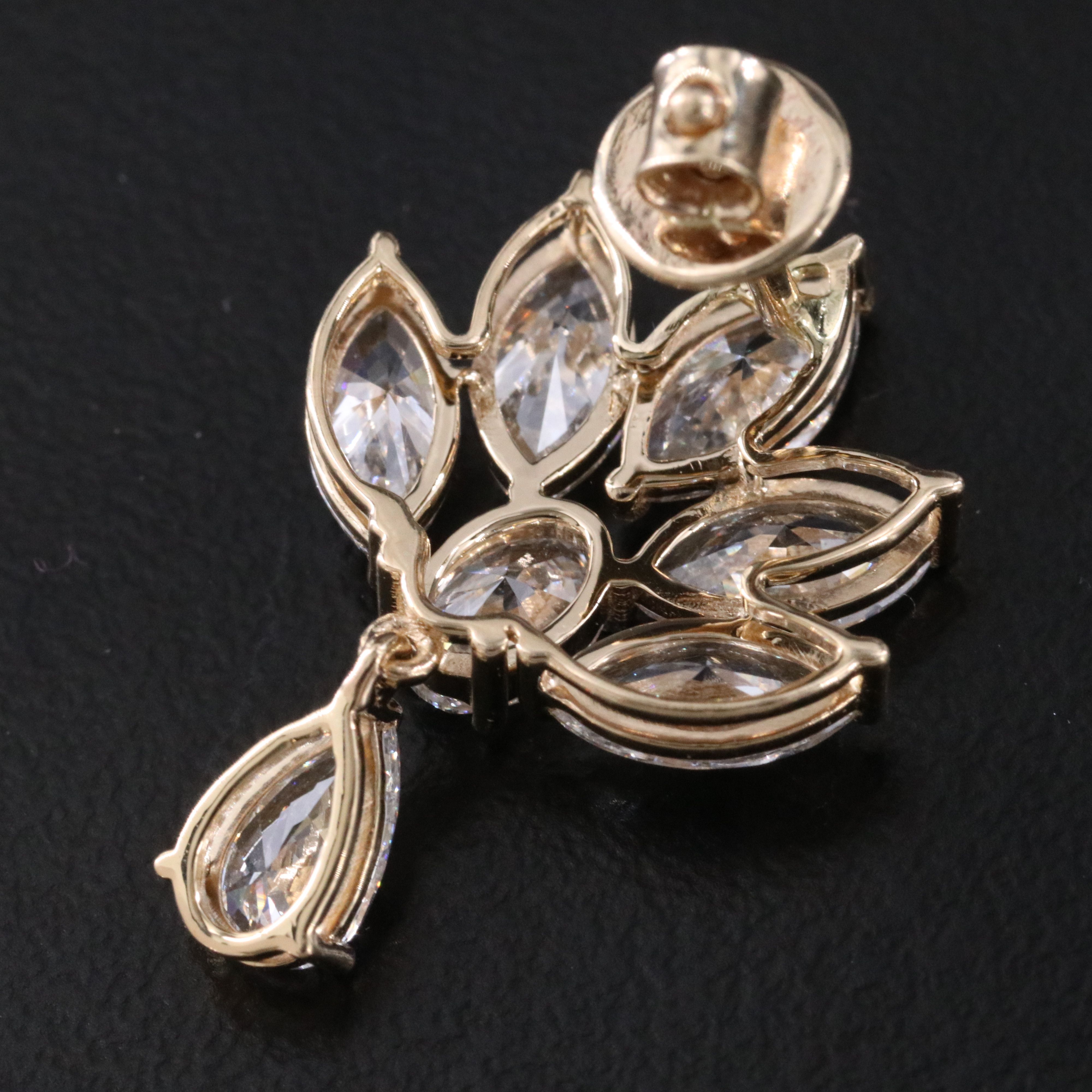 14K 5.72 CTW Lab Grown Fan Earrings