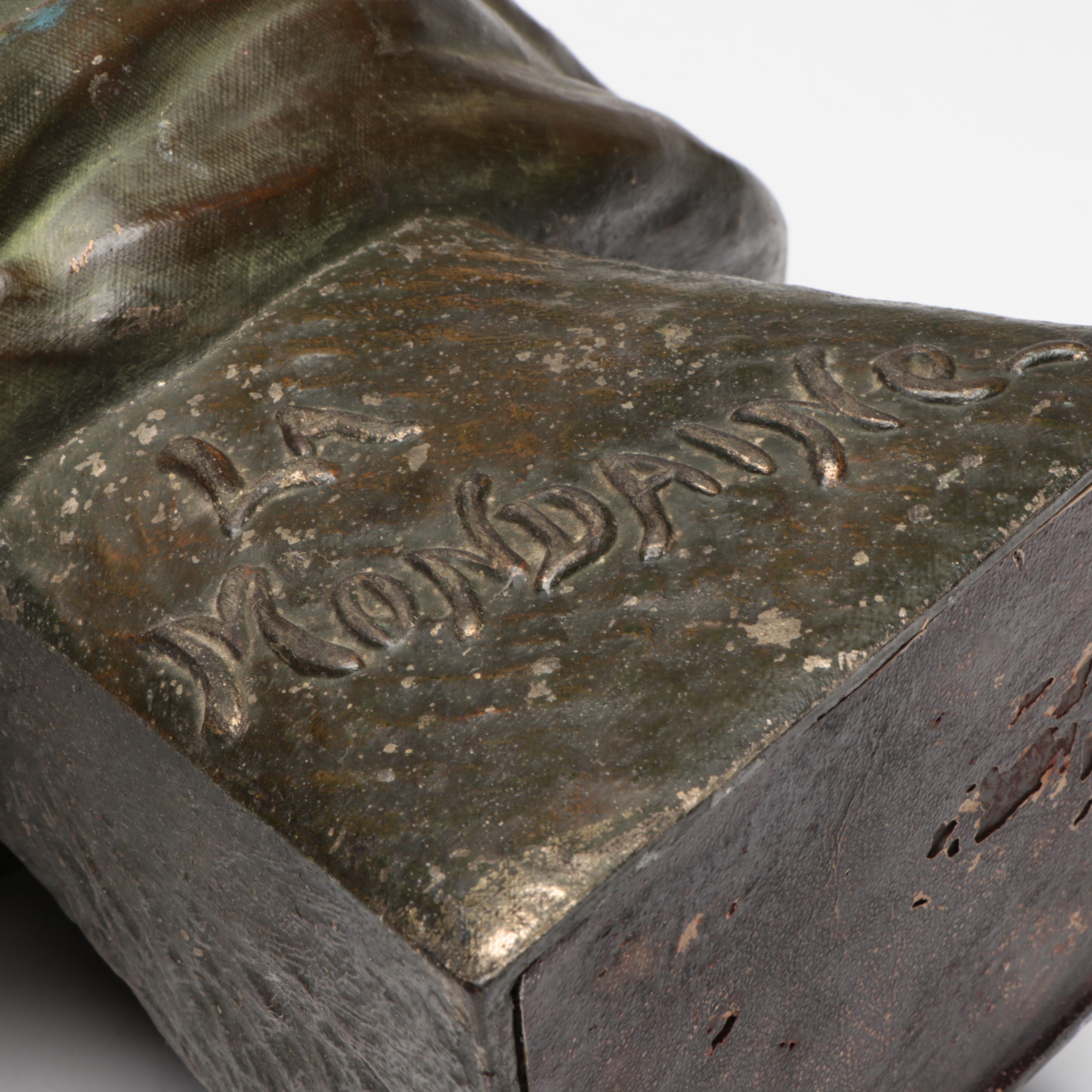 Art Nouveau Cast Spelter Bust "La Mondaine," Early 20th Century