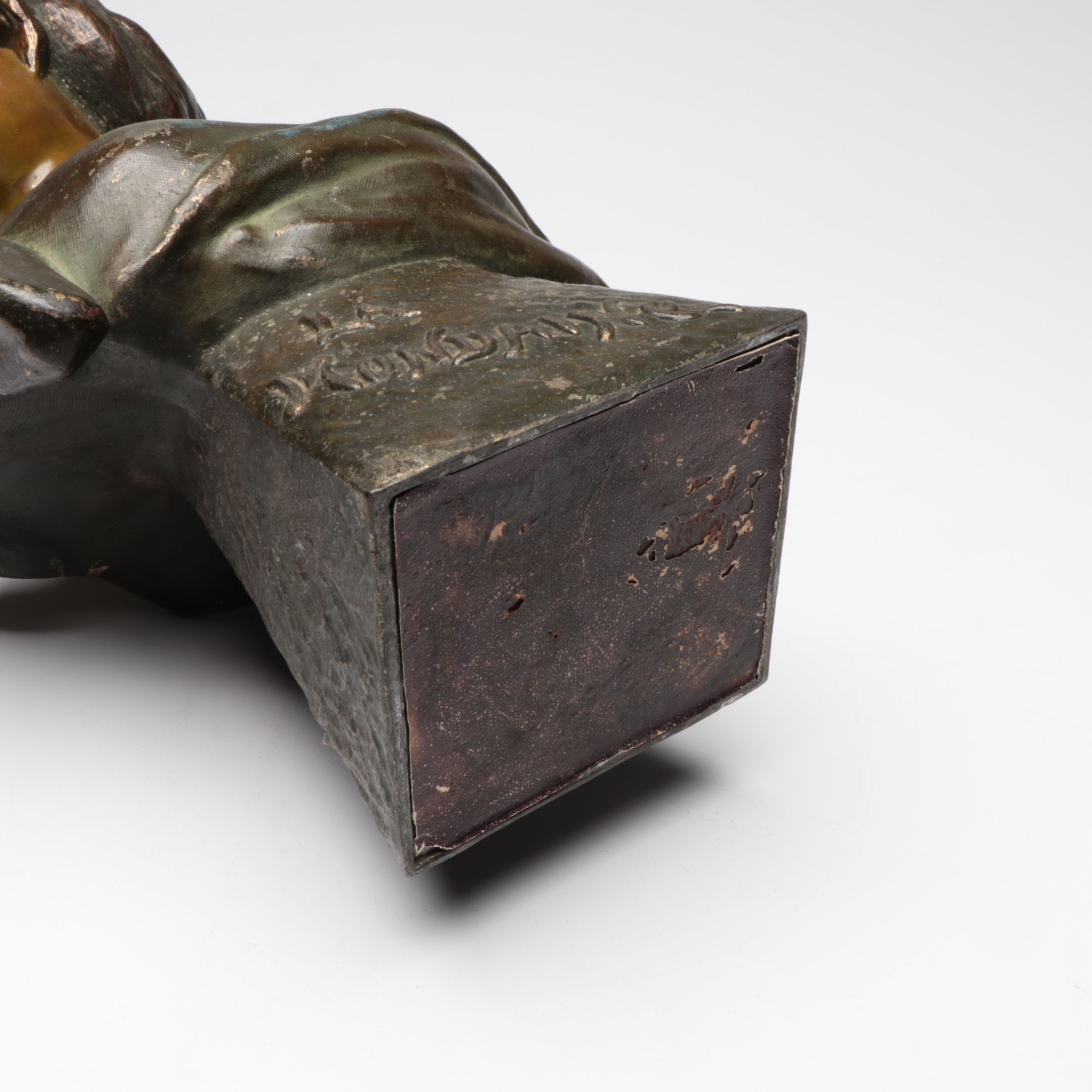 Art Nouveau Cast Spelter Bust "La Mondaine," Early 20th Century