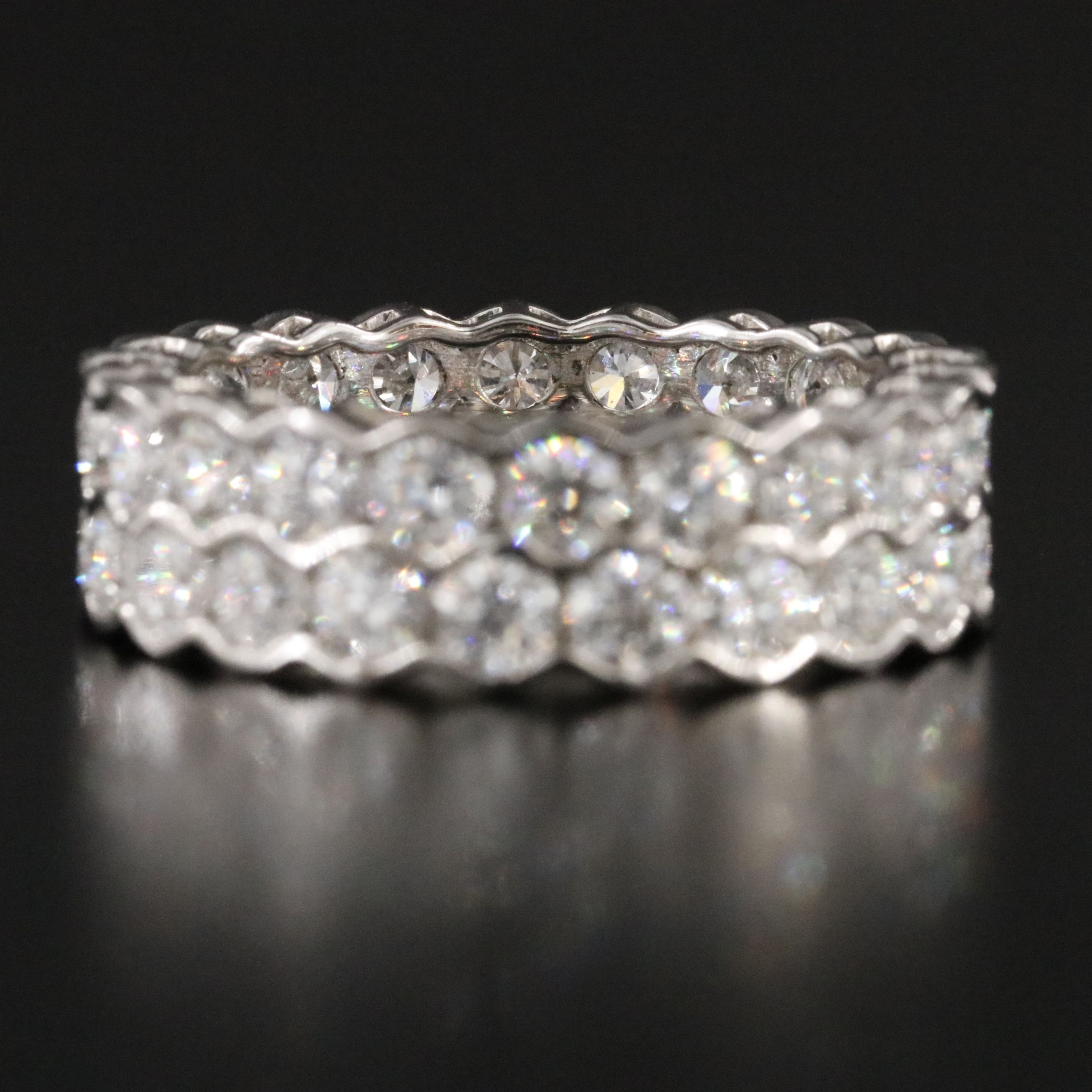 Platinum 4.27 CTW Lab Grown Diamond Eternity Band