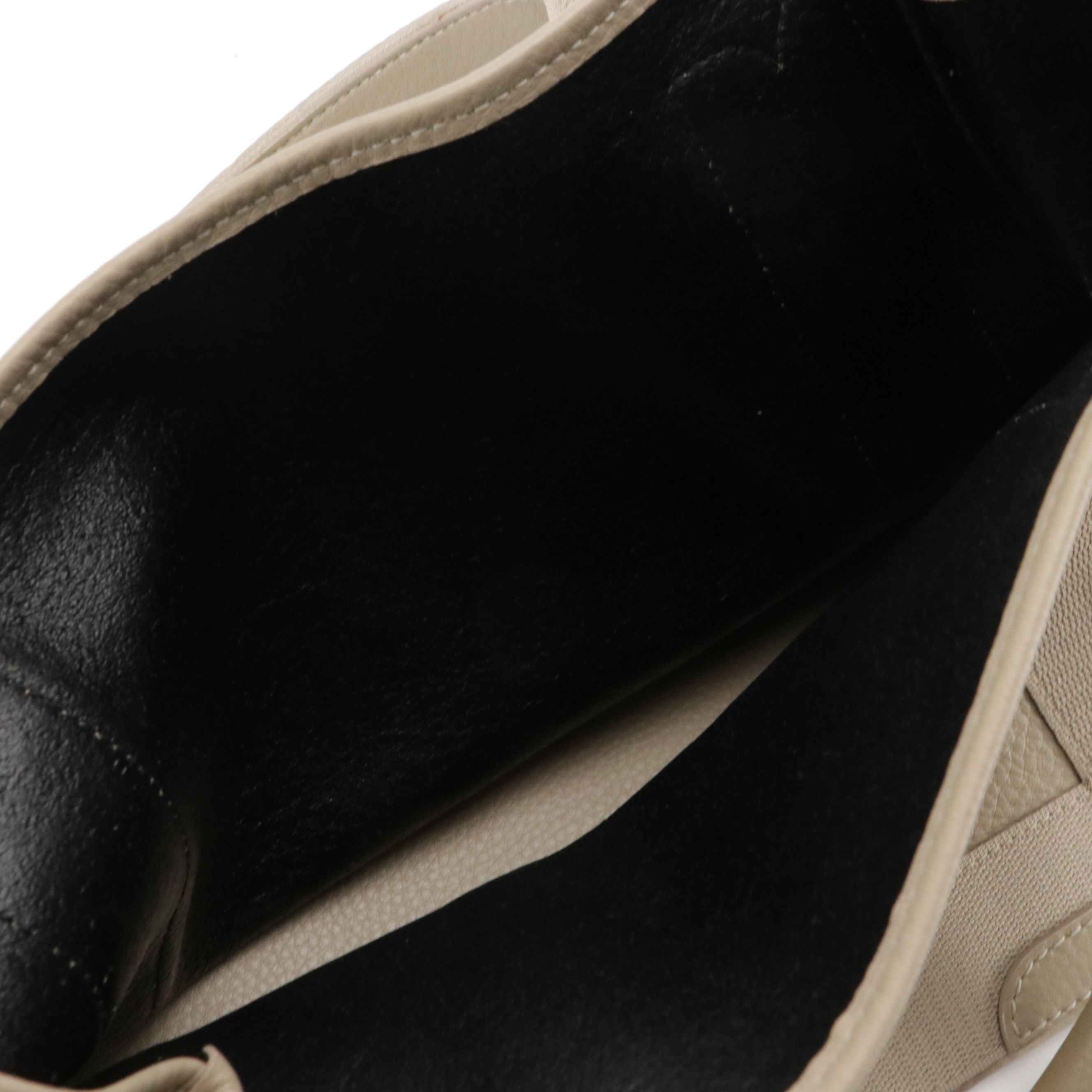 Balenciaga Navy Cabas Tote Bag in Beige Leather and Nylon Canvas Trim