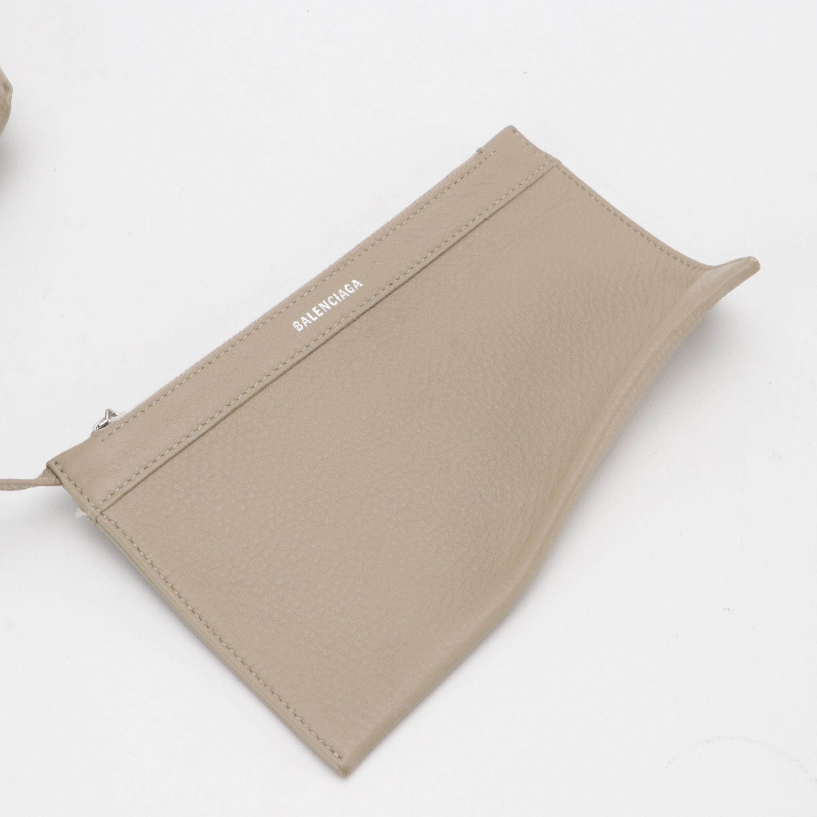 Balenciaga Navy Cabas Tote Bag in Beige Leather and Nylon Canvas Trim