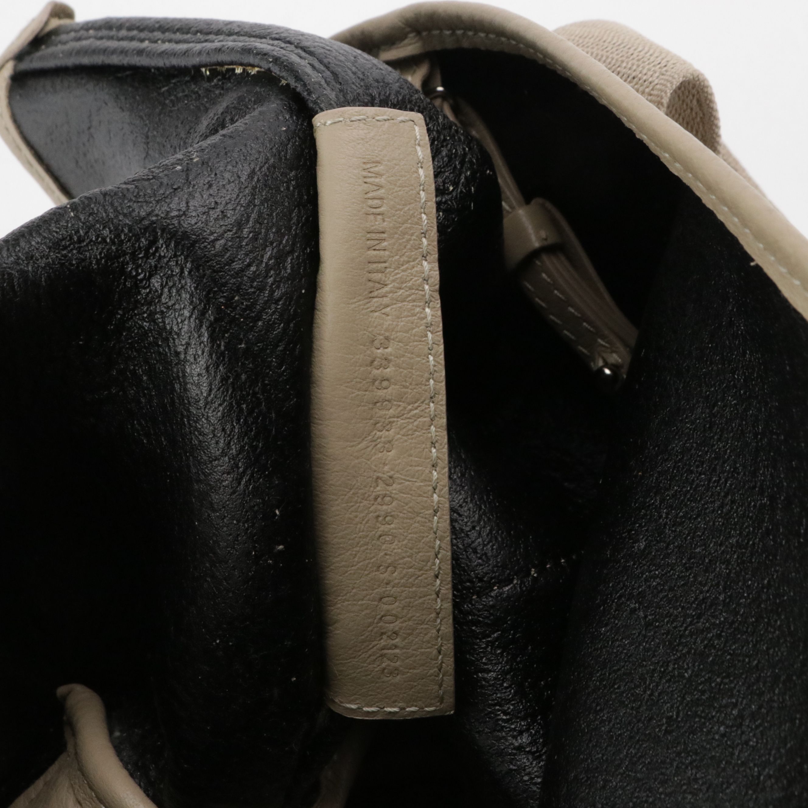 Balenciaga Navy Cabas Tote Bag in Beige Leather and Nylon Canvas Trim