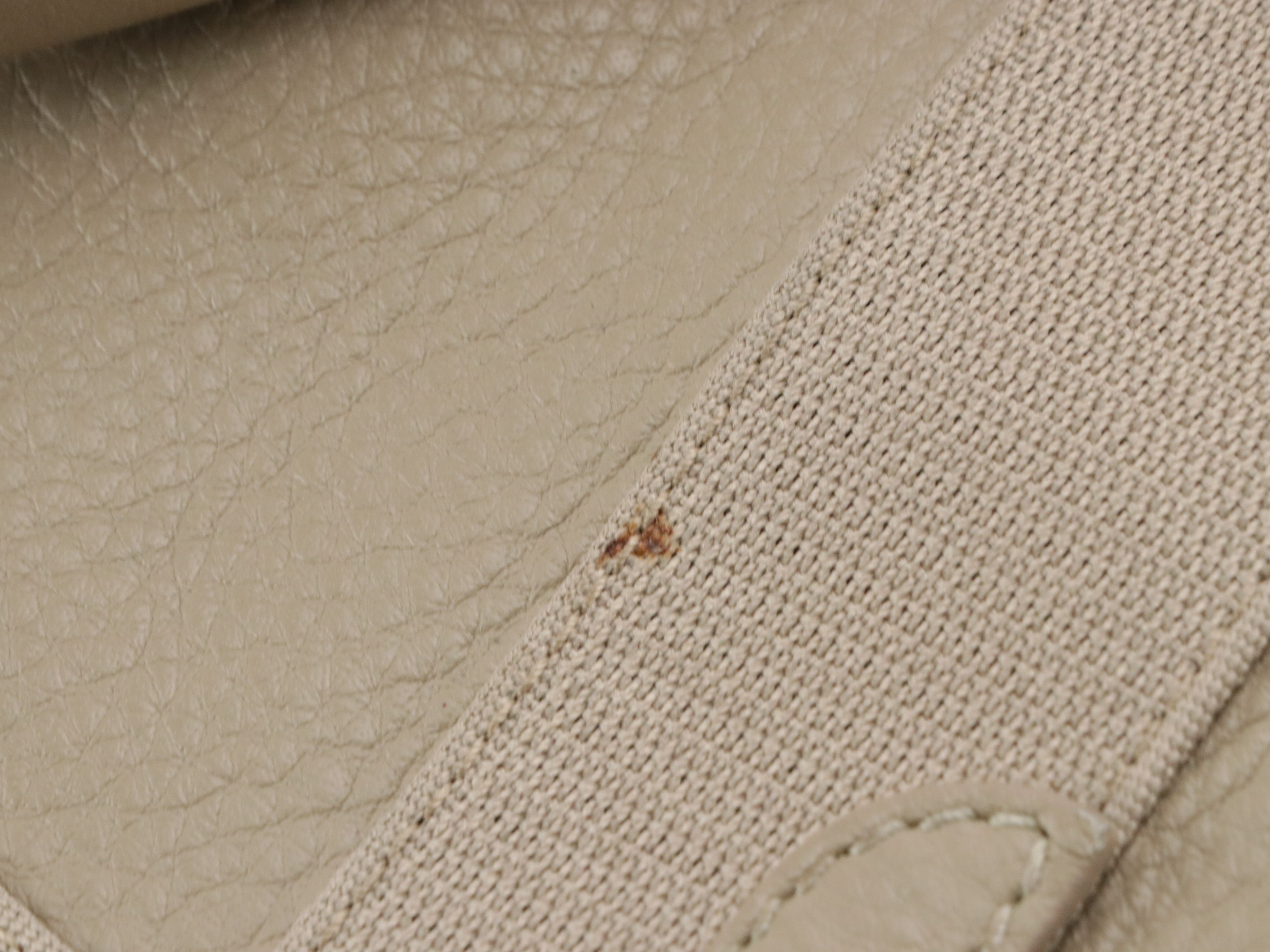 Balenciaga Navy Cabas Tote Bag in Beige Leather and Nylon Canvas Trim