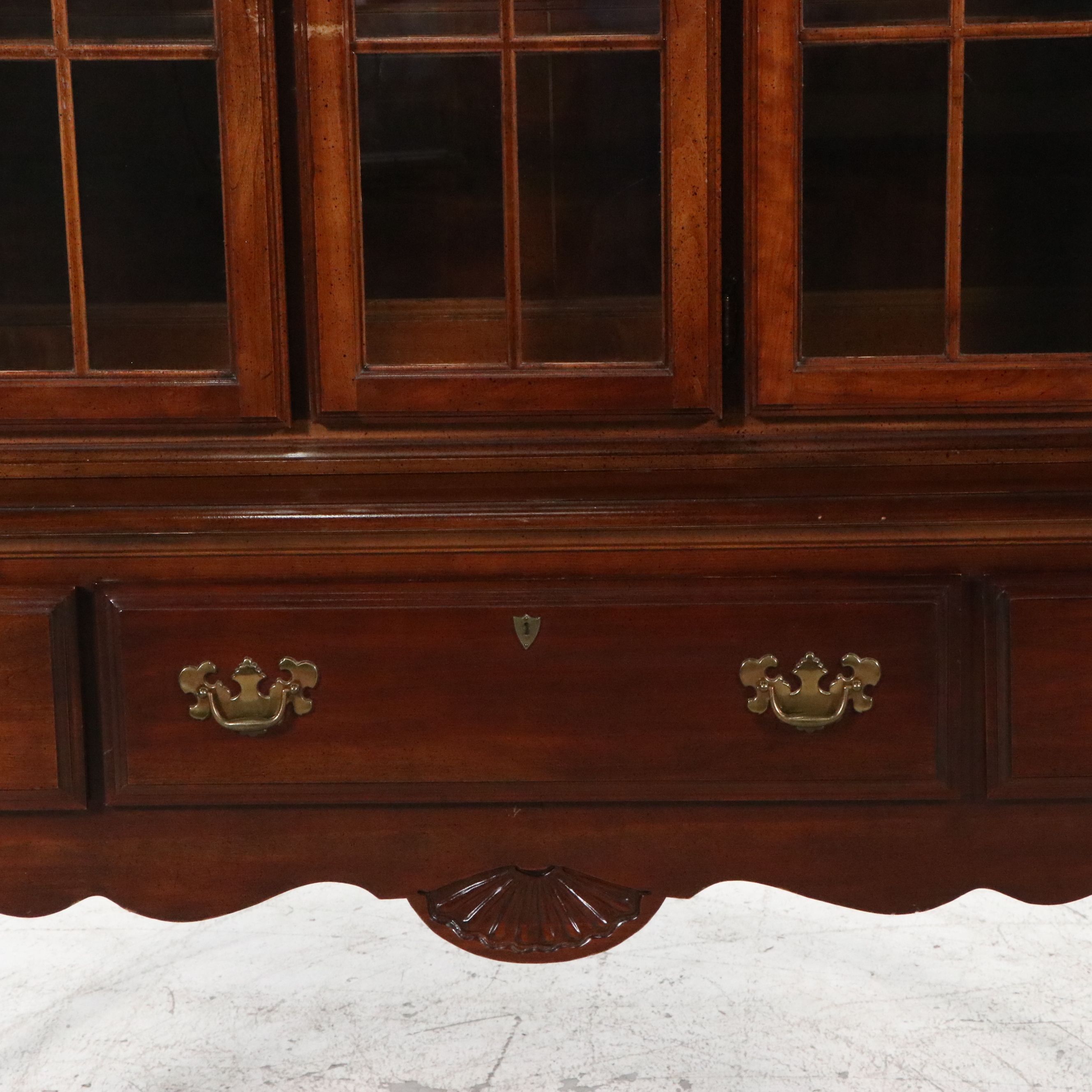 Queen Anne Style Cherry China Hutch, Late 20th Century