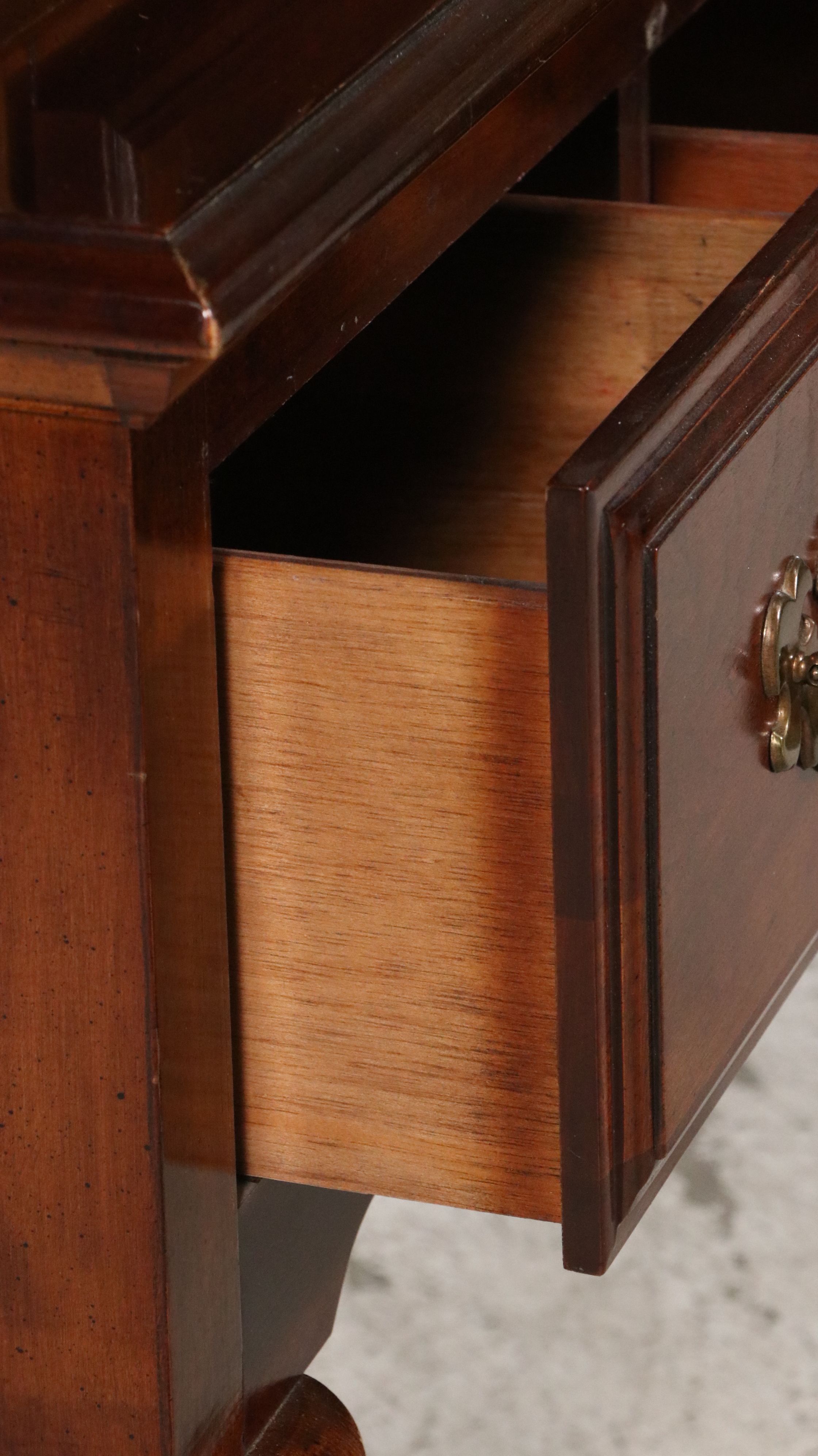 Queen Anne Style Cherry China Hutch, Late 20th Century