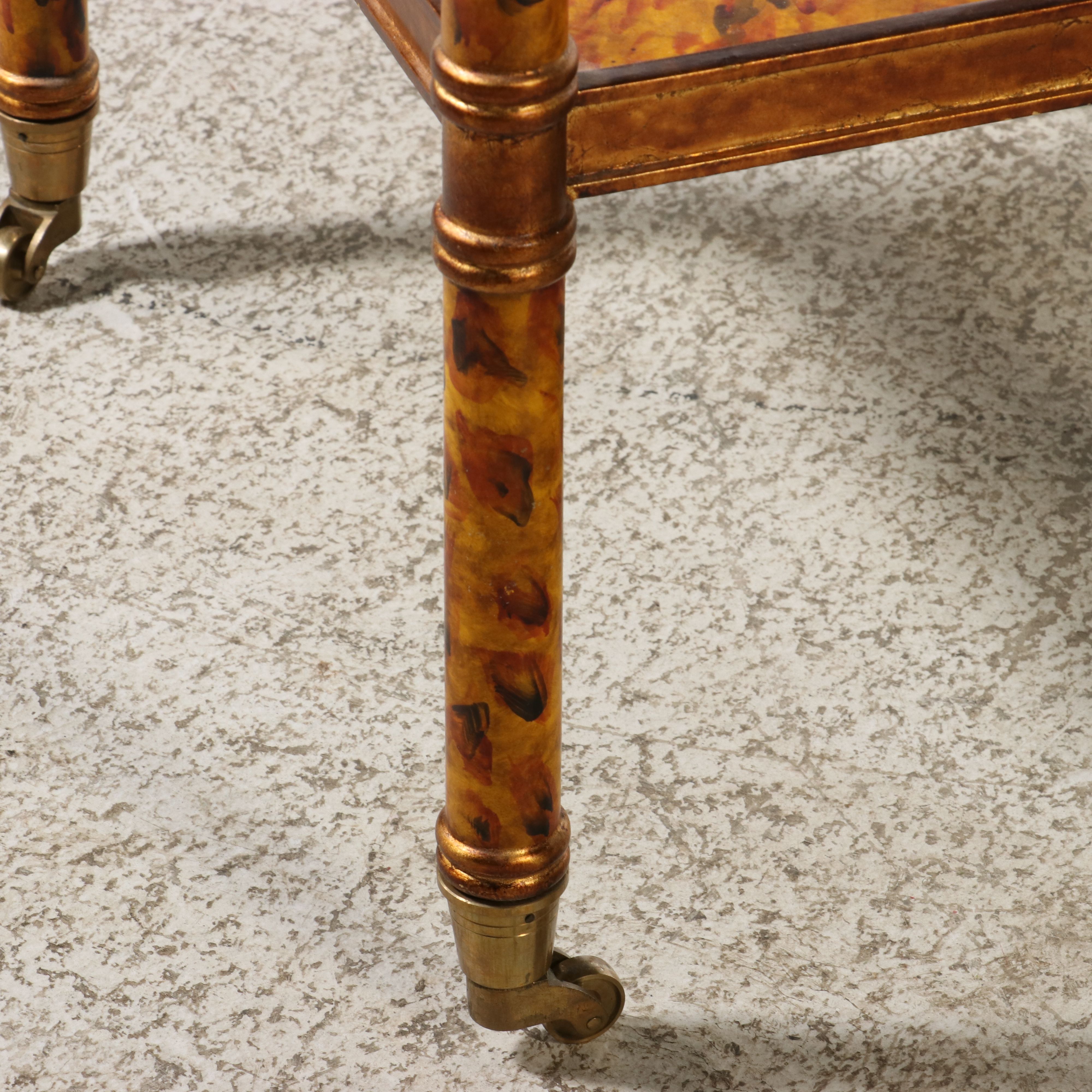 English Regency Style Faux Tortoise Shell Painted Three-Tier Étagère