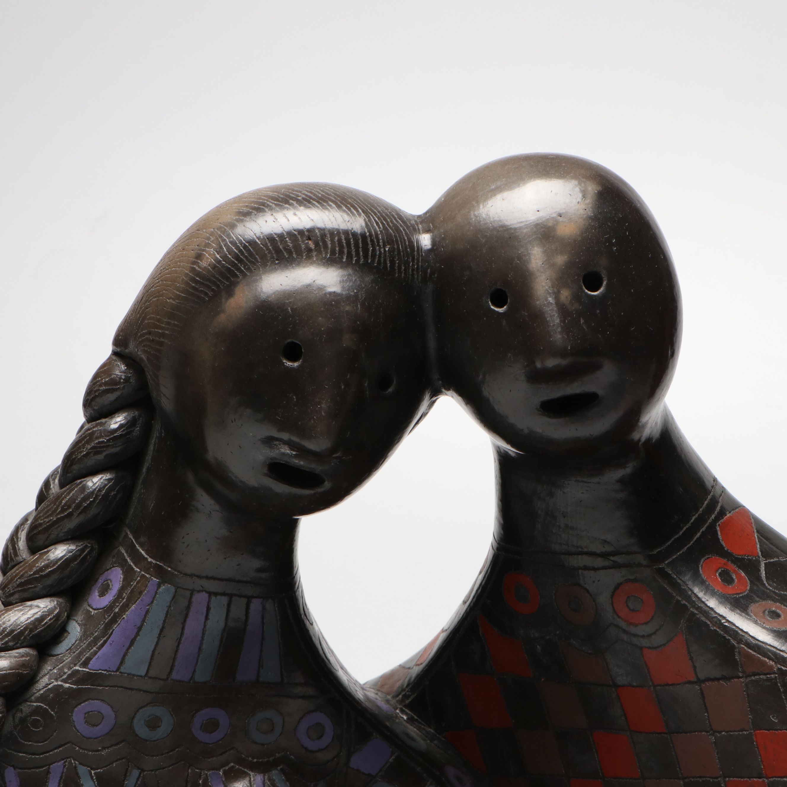Max Kerlow Mexican Blackware Figure of Man and Woman