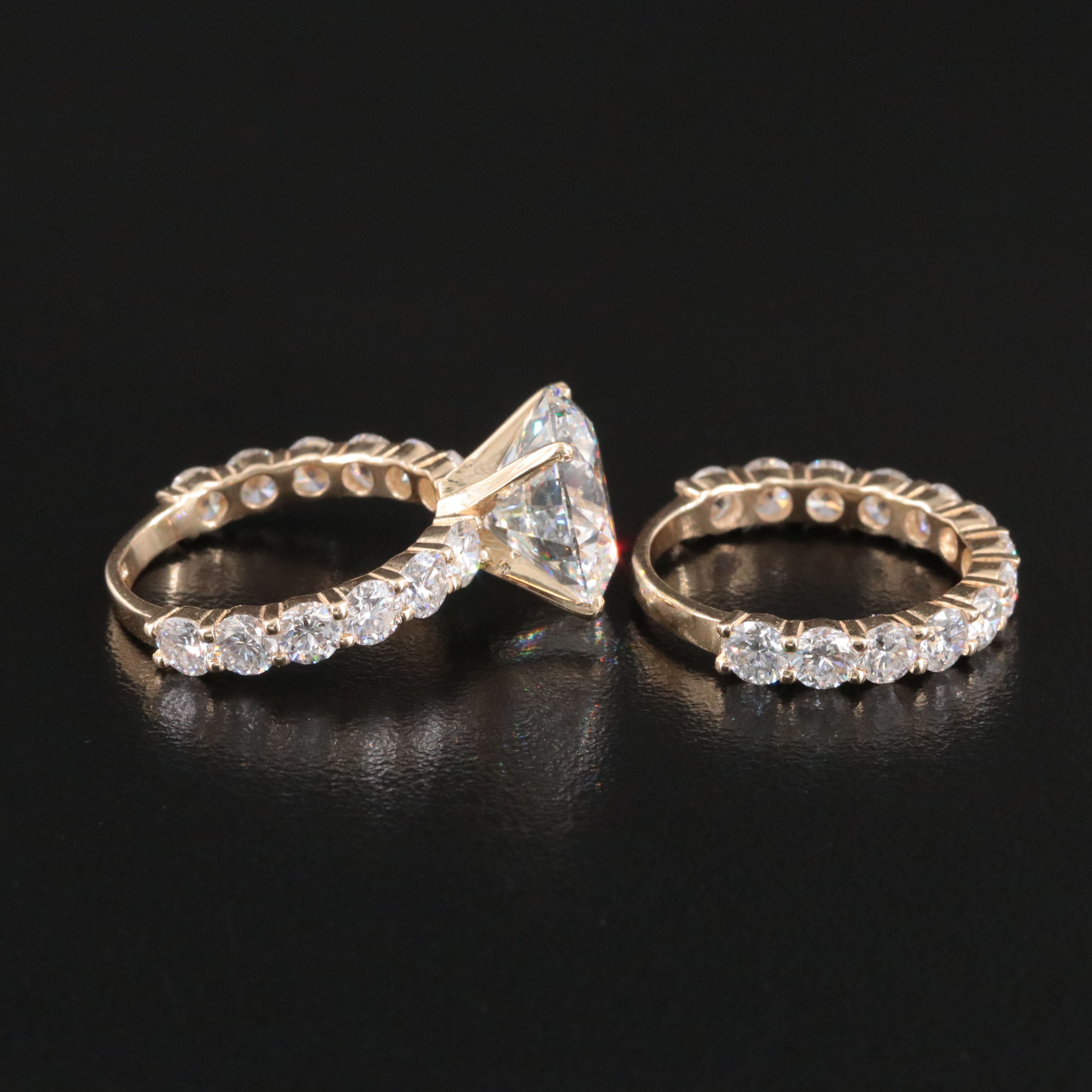 14K 11.29 CTW Lab Grown Diamond Ring Set with IGI Report