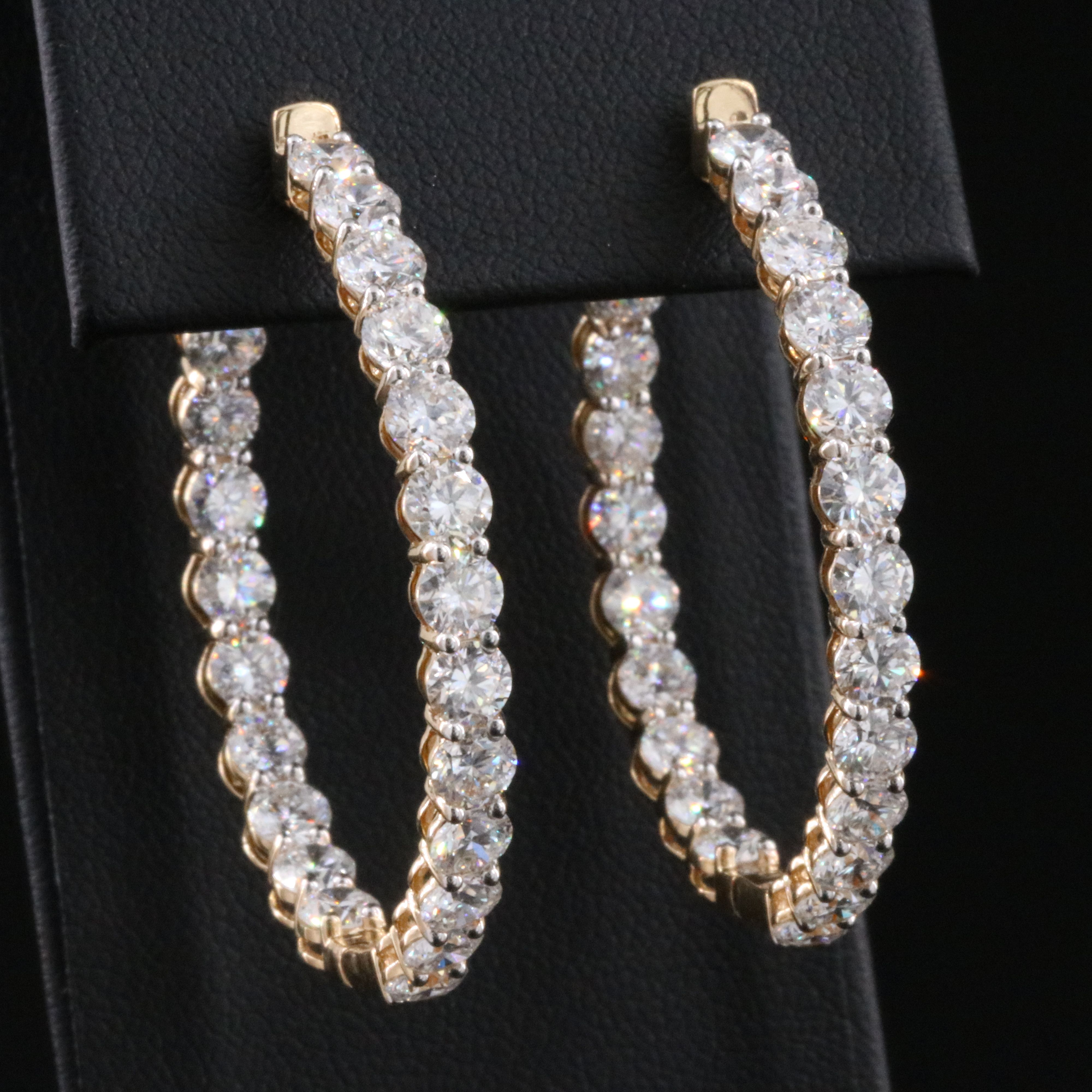 14K 11.88 CTW Lab Grown Diamond Inside-Out Hoop Earrings