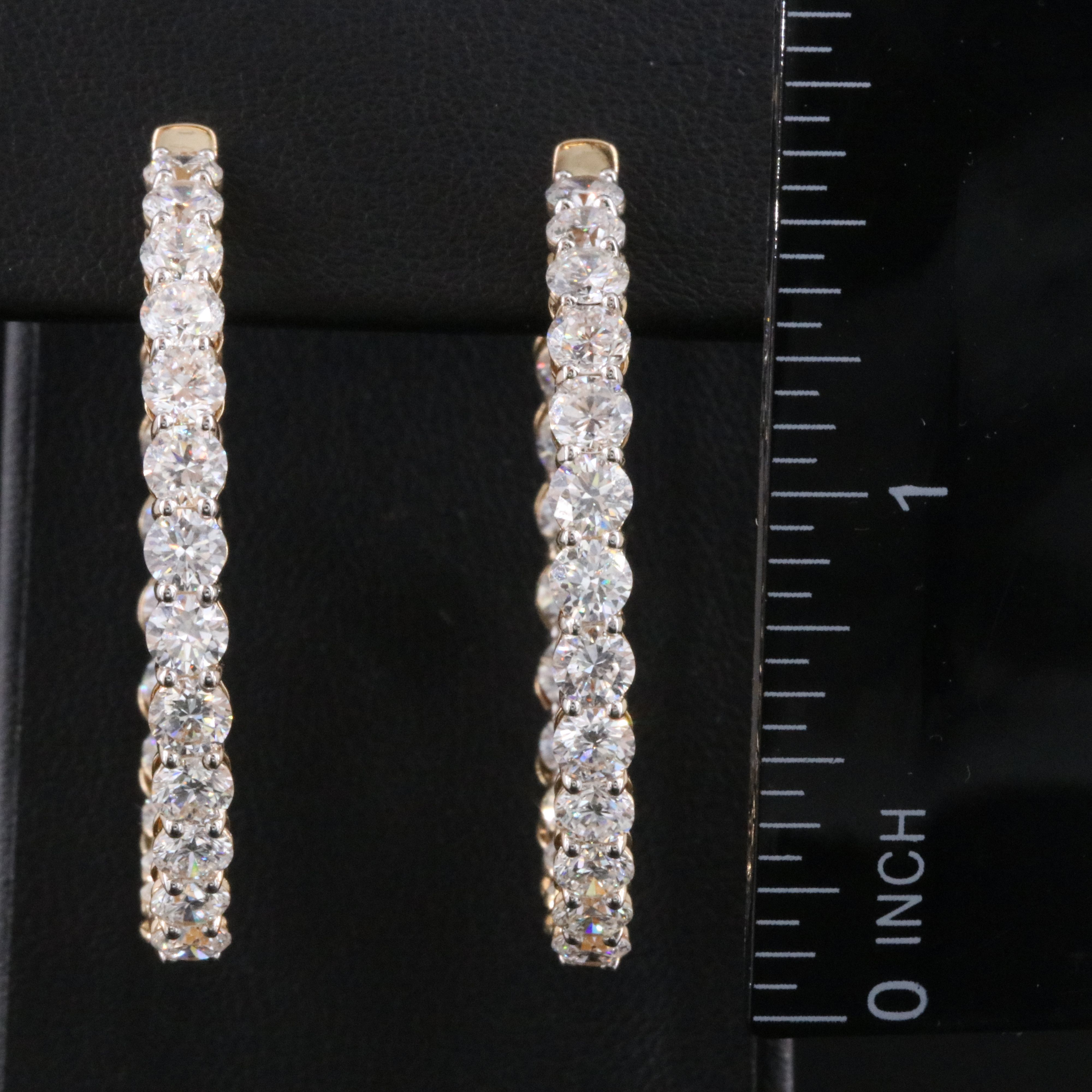 14K 11.88 CTW Lab Grown Diamond Inside-Out Hoop Earrings